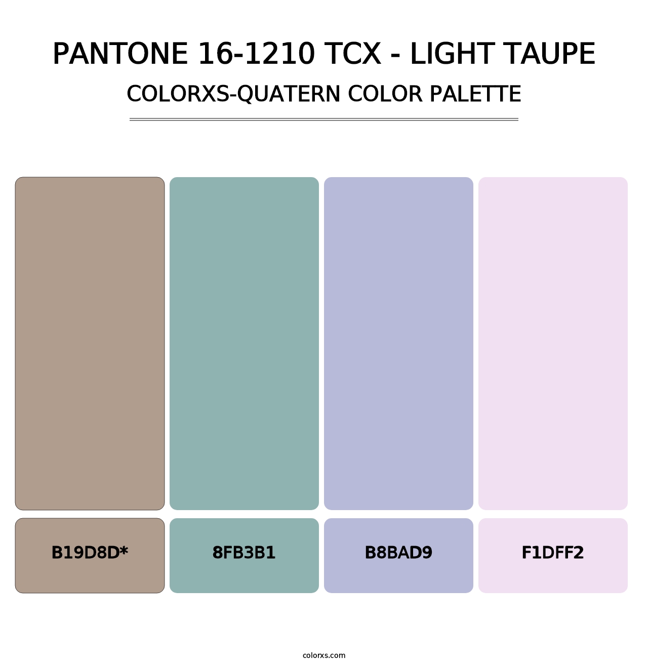 PANTONE 16-1210 TCX - Light Taupe - Colorxs Quad Palette