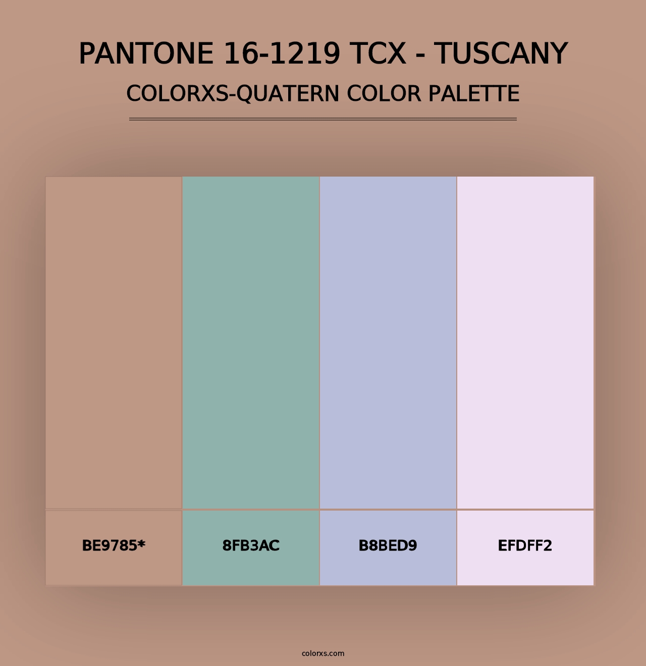 PANTONE 16-1219 TCX - Tuscany - Colorxs Quad Palette