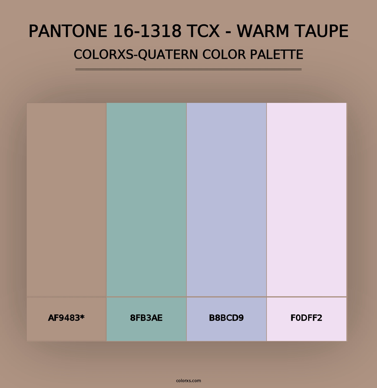 PANTONE 16-1318 TCX - Warm Taupe - Colorxs Quad Palette