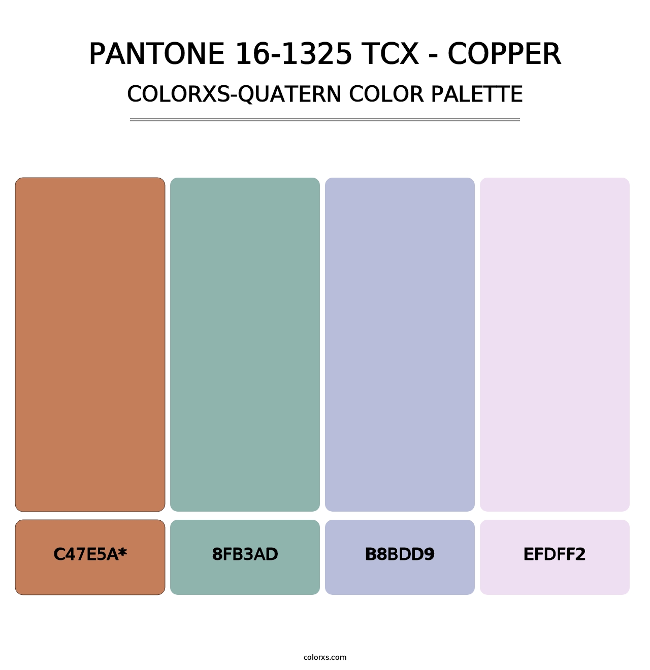 PANTONE 16-1325 TCX - Copper - Colorxs Quad Palette