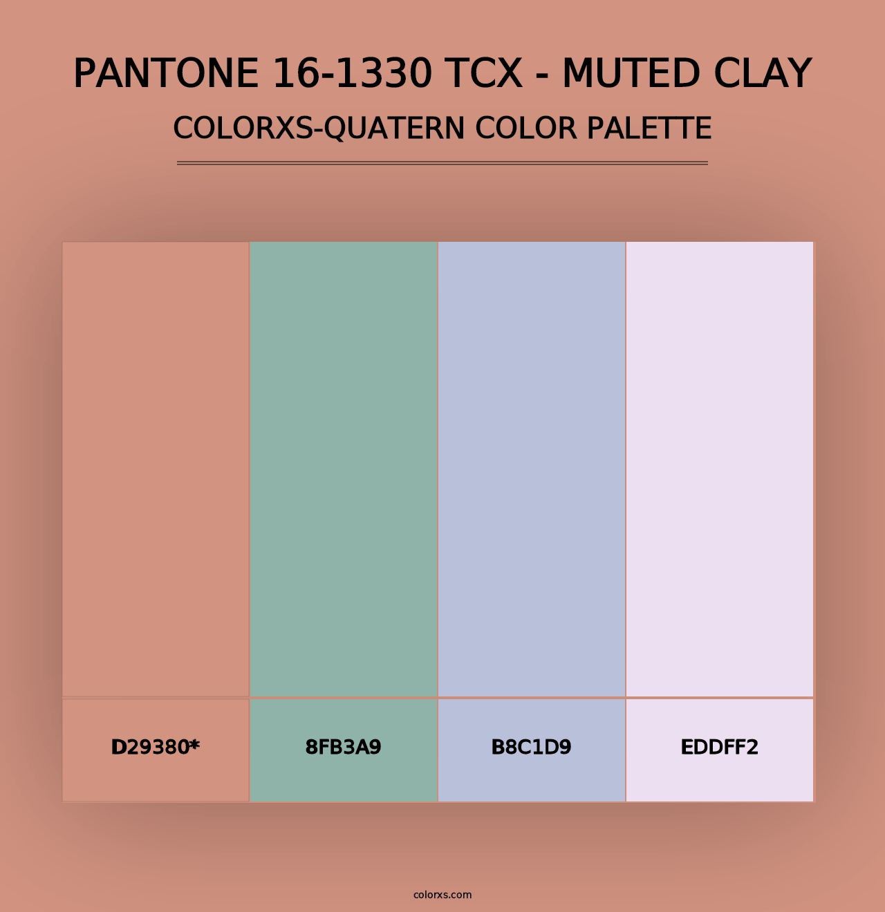 PANTONE 16-1330 TCX - Muted Clay - Colorxs Quad Palette