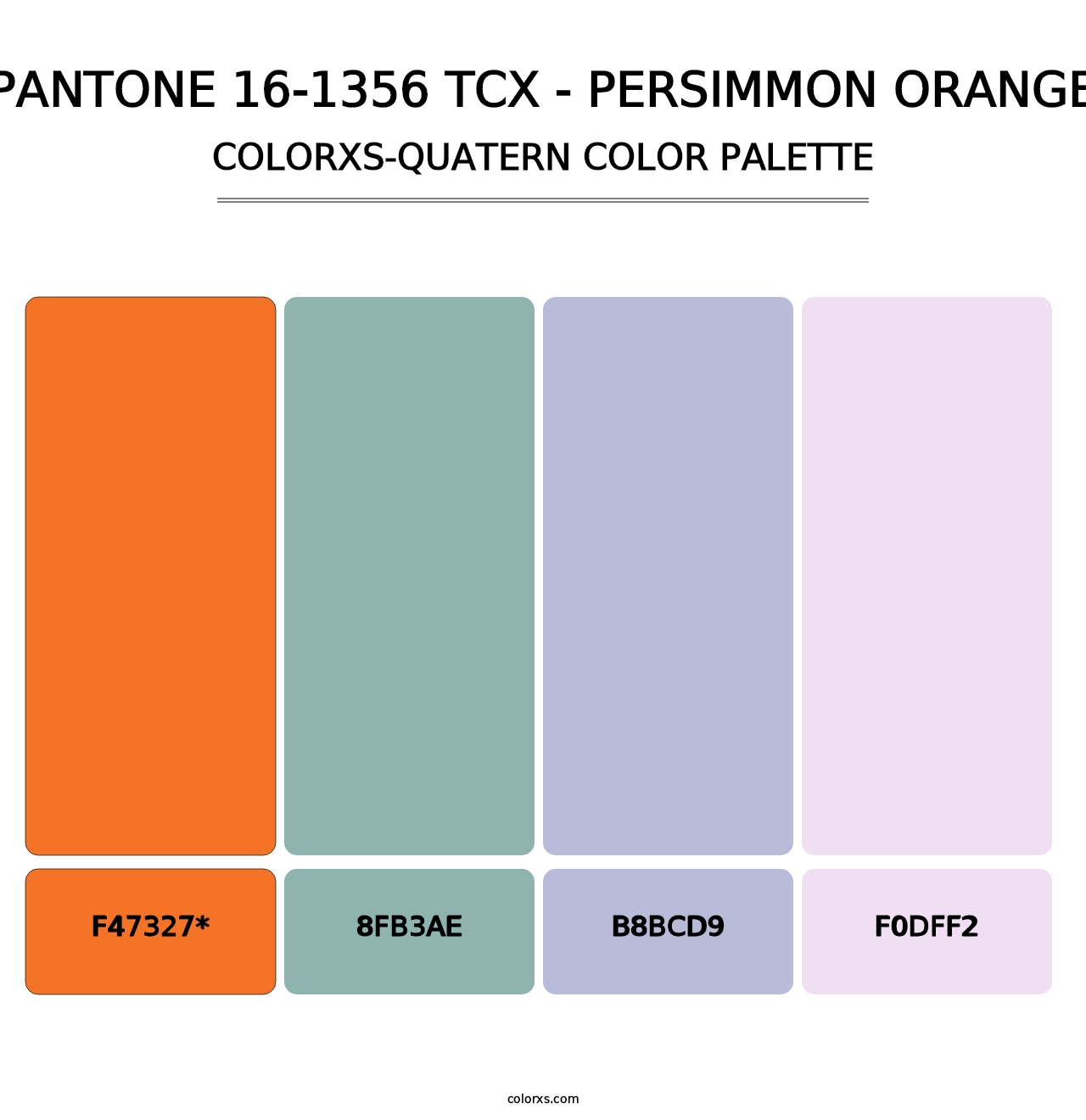 PANTONE 16-1356 TCX - Persimmon Orange - Colorxs Quad Palette