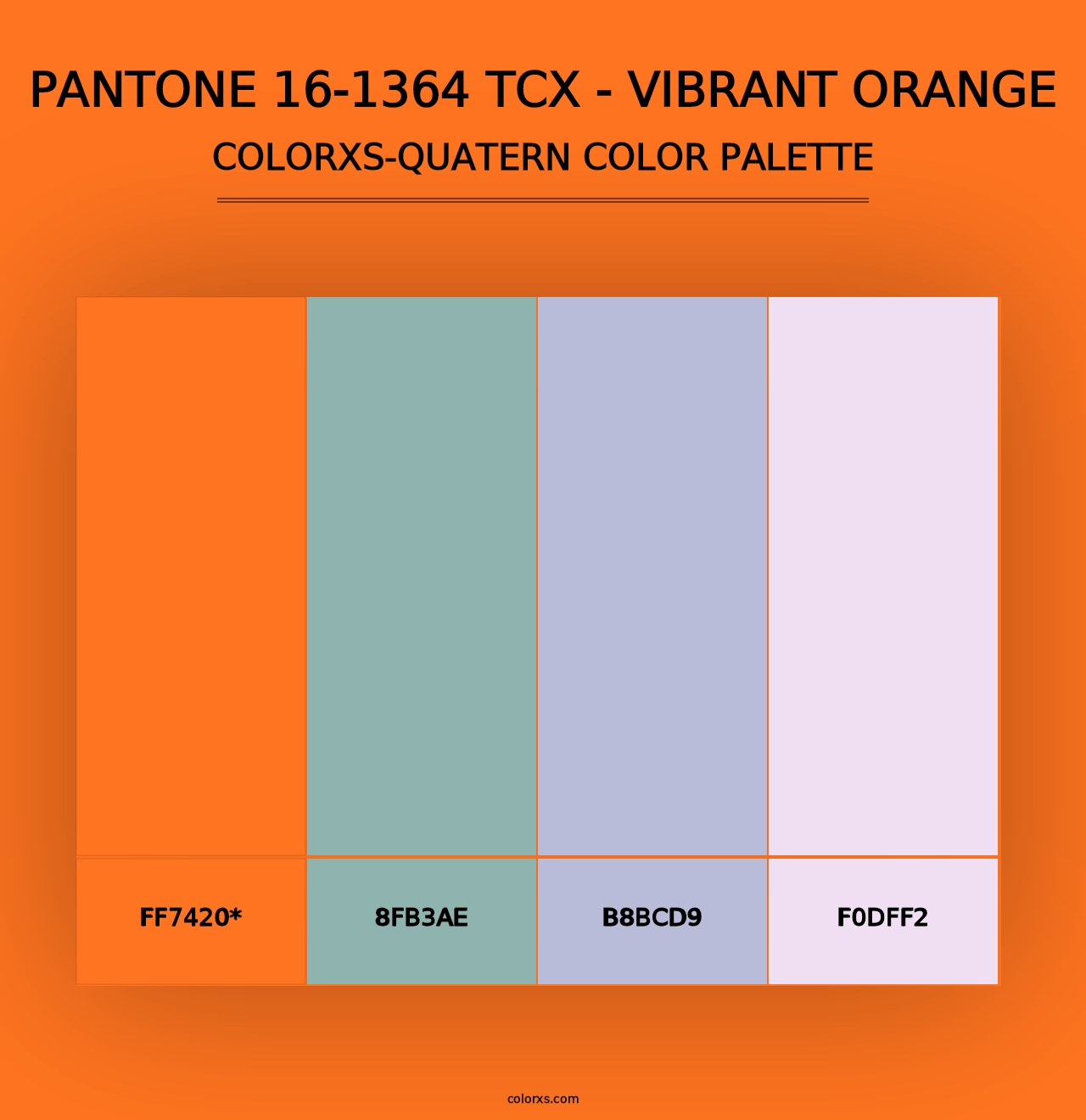 PANTONE 16-1364 TCX - Vibrant Orange - Colorxs Quad Palette