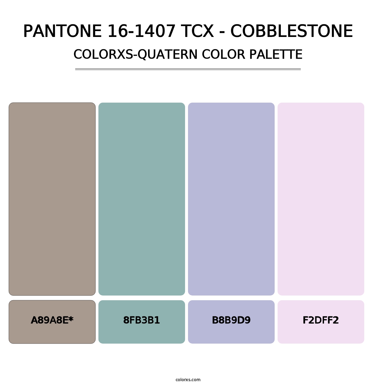 PANTONE 16-1407 TCX - Cobblestone - Colorxs Quad Palette