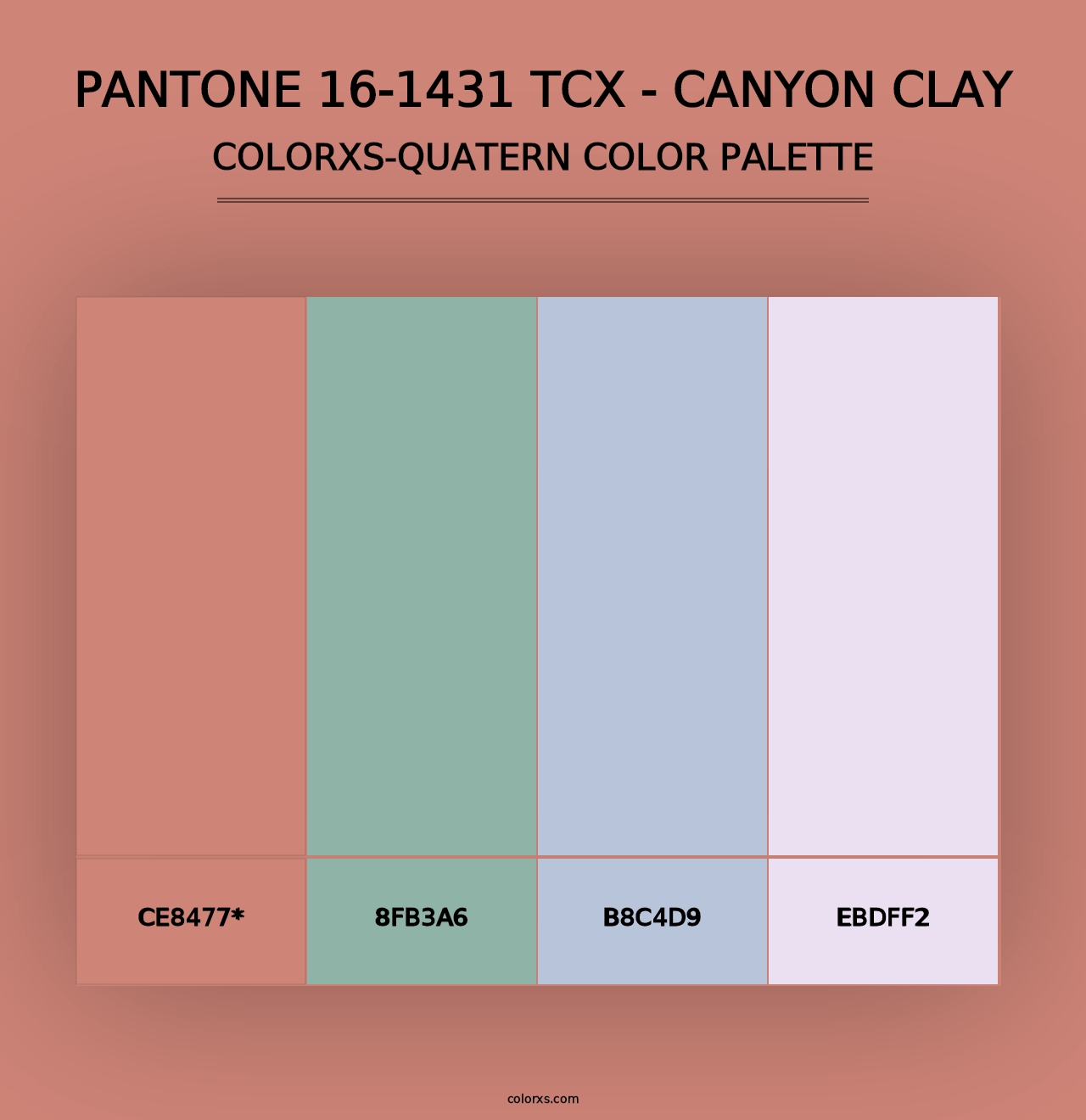 PANTONE 16-1431 TCX - Canyon Clay - Colorxs Quad Palette