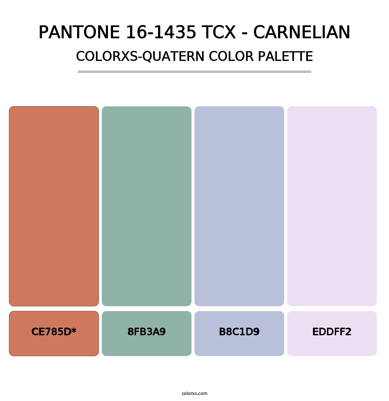 PANTONE 16-1435 TCX - Carnelian - Colorxs Quad Palette