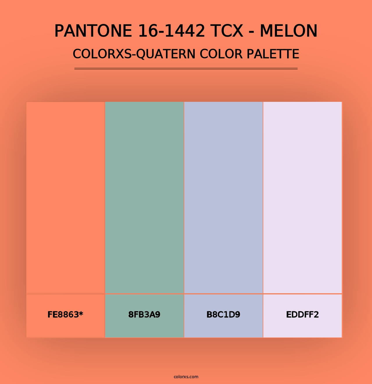 PANTONE 16-1442 TCX - Melon - Colorxs Quad Palette