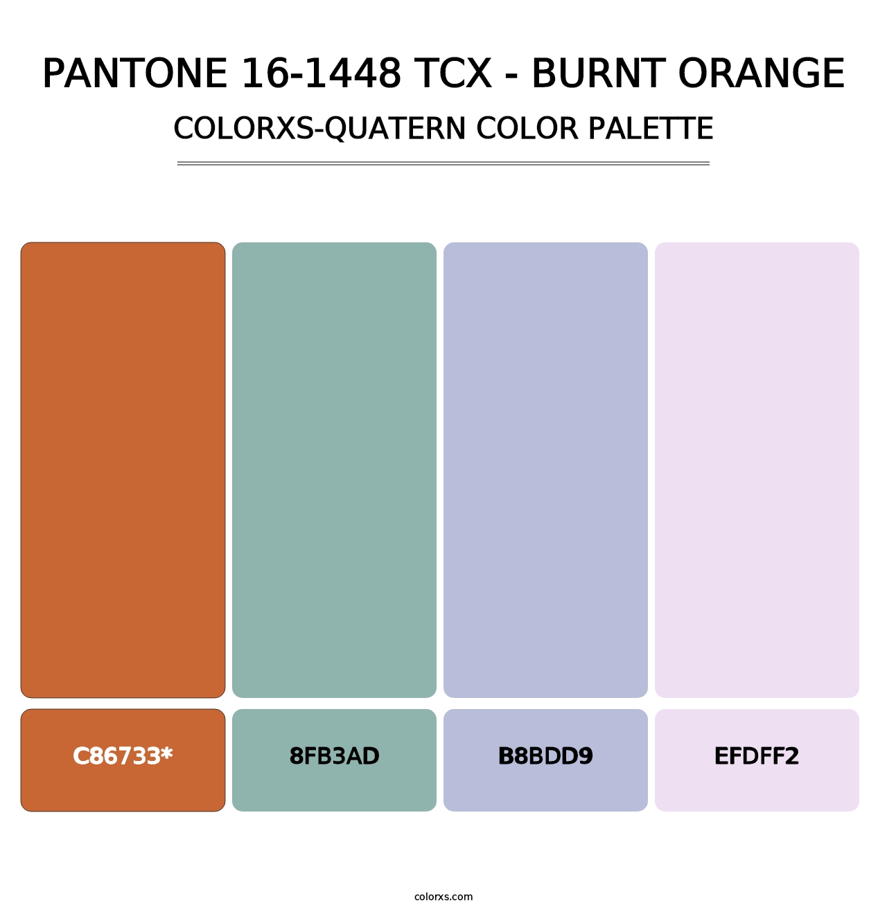 PANTONE 16-1448 TCX - Burnt Orange - Colorxs Quad Palette