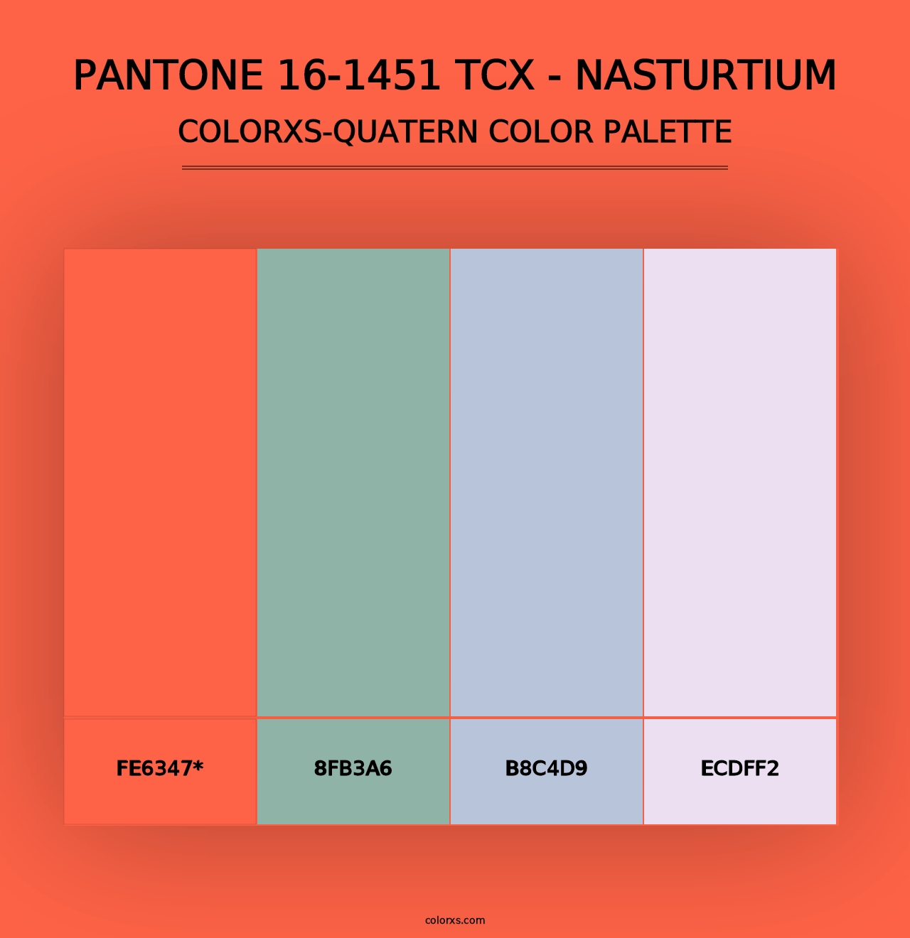 PANTONE 16-1451 TCX - Nasturtium - Colorxs Quad Palette