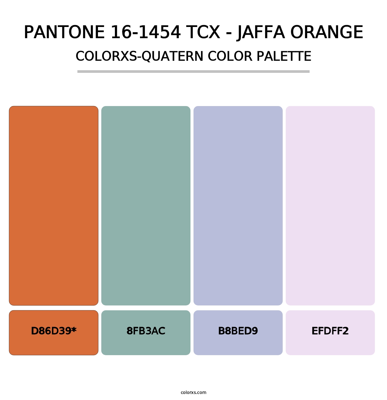 PANTONE 16-1454 TCX - Jaffa Orange - Colorxs Quad Palette