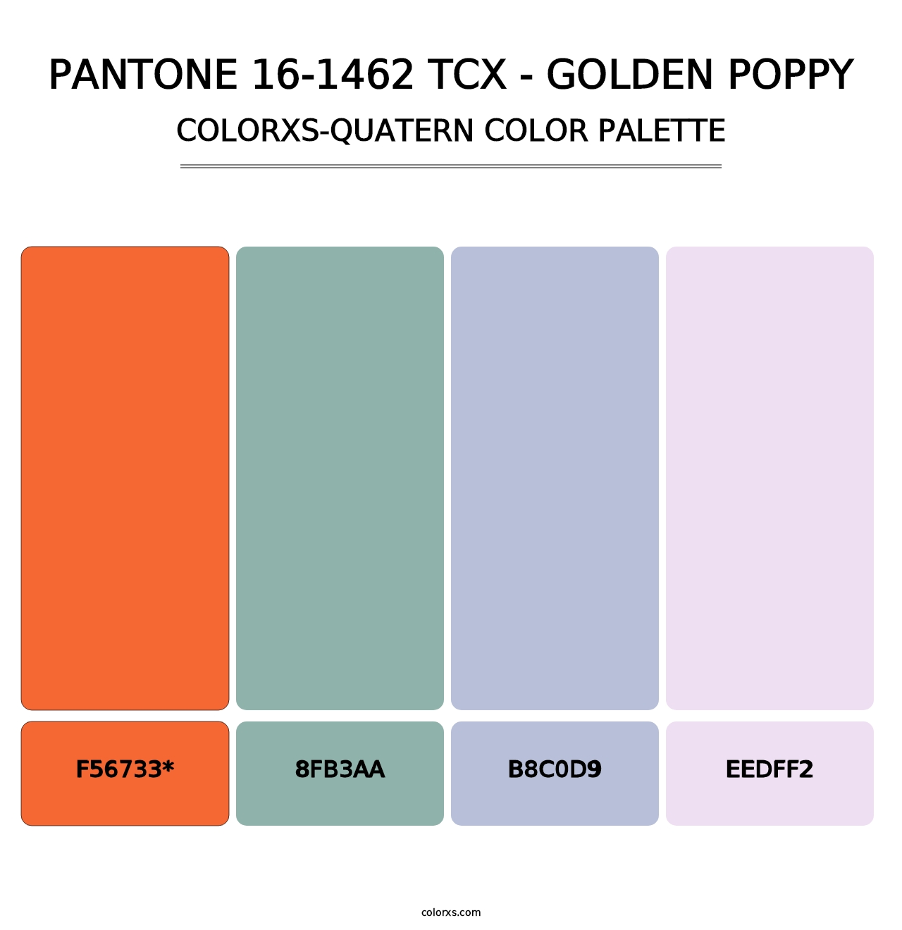 PANTONE 16-1462 TCX - Golden Poppy - Colorxs Quad Palette