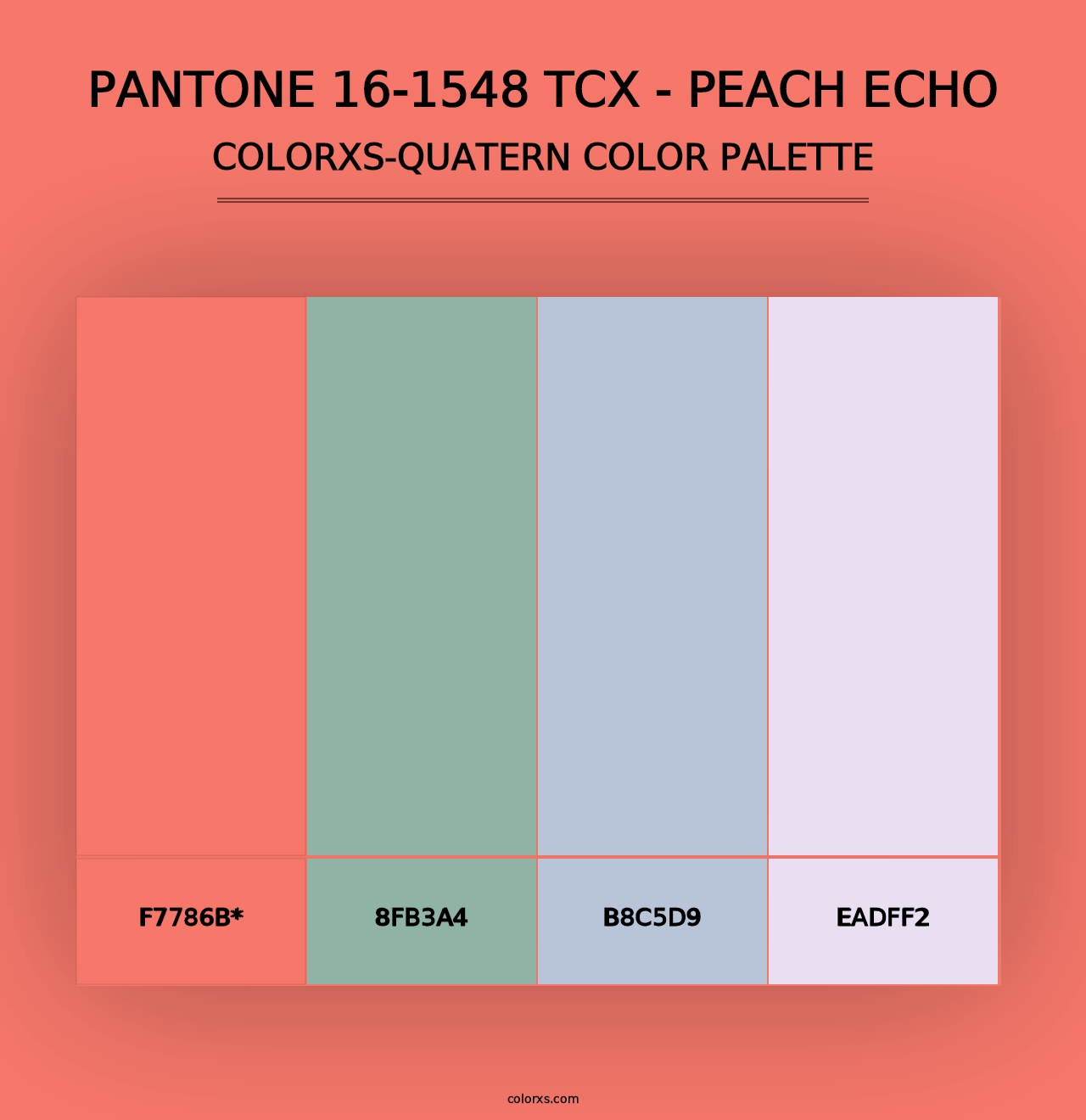 PANTONE 16-1548 TCX - Peach Echo - Colorxs Quad Palette