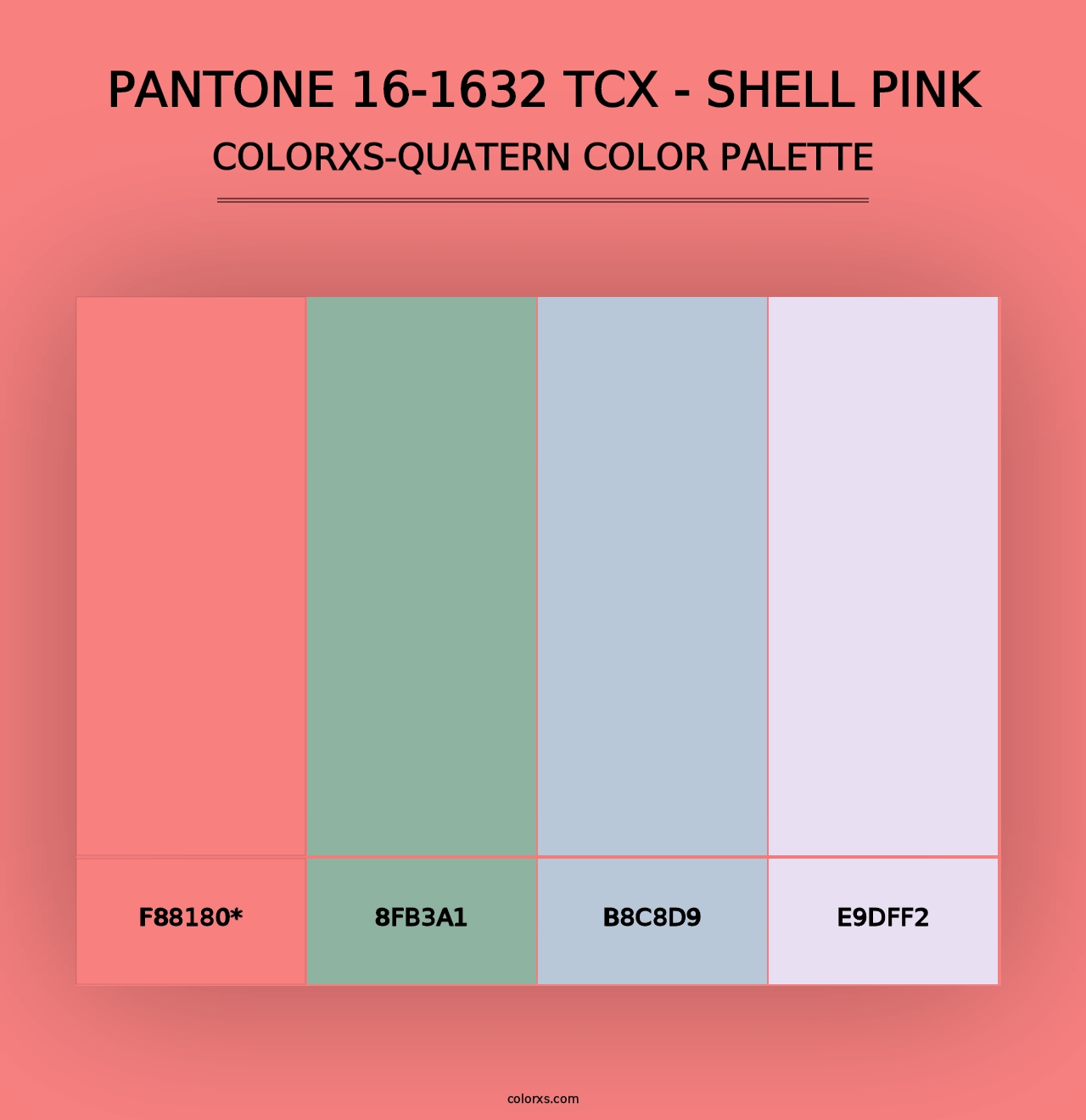 PANTONE 16-1632 TCX - Shell Pink - Colorxs Quad Palette