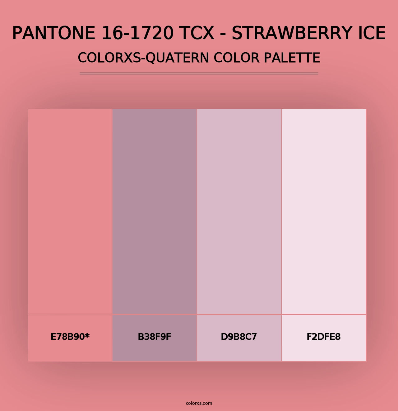 PANTONE 16-1720 TCX - Strawberry Ice - Colorxs Quad Palette