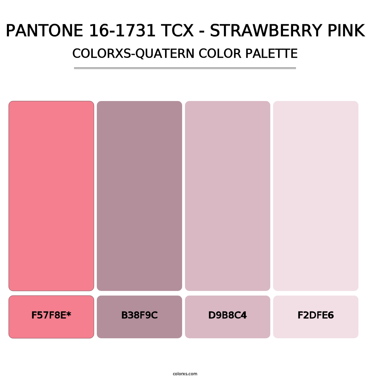 PANTONE 16-1731 TCX - Strawberry Pink - Colorxs Quad Palette