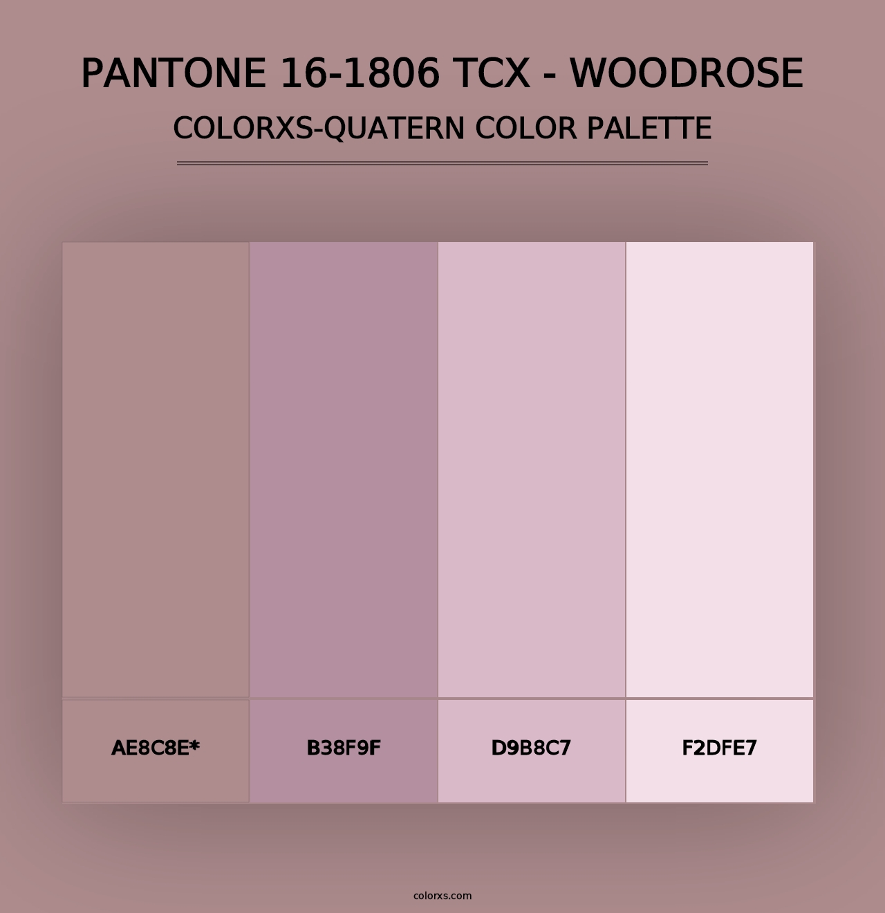 PANTONE 16-1806 TCX - Woodrose - Colorxs Quad Palette