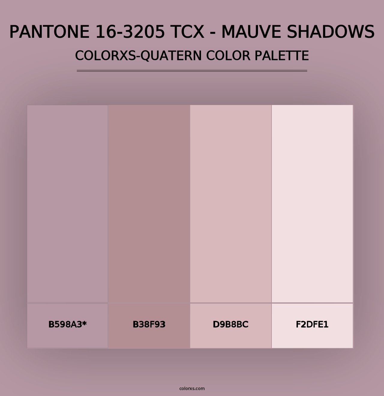 PANTONE 16-3205 TCX - Mauve Shadows - Colorxs Quad Palette