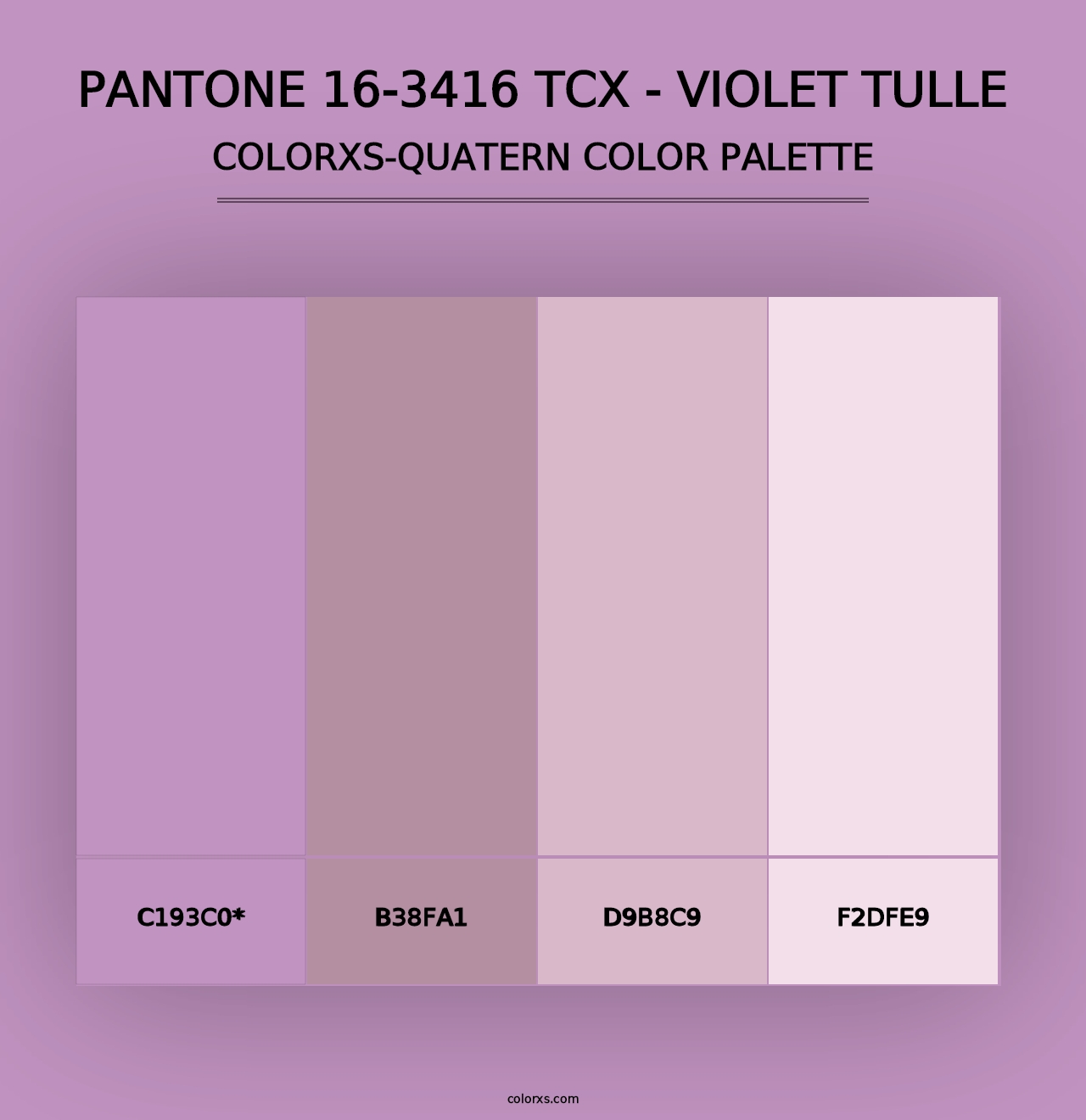 PANTONE 16-3416 TCX - Violet Tulle - Colorxs Quad Palette