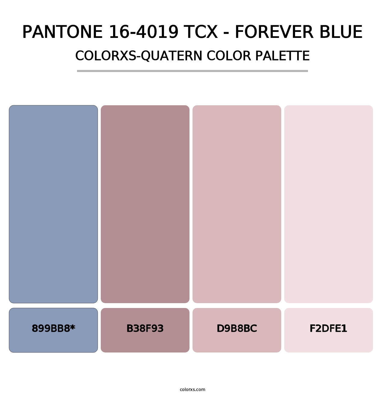 PANTONE 16-4019 TCX - Forever Blue - Colorxs Quad Palette