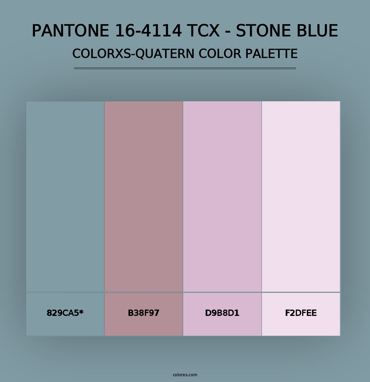 PANTONE 16-4114 TCX - Stone Blue - Colorxs Quad Palette