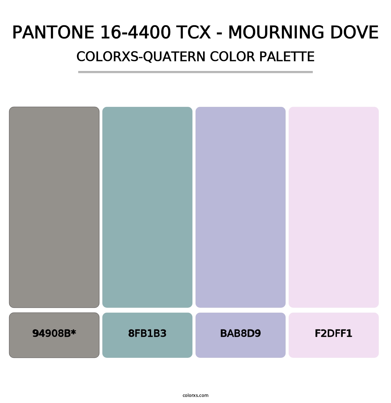 PANTONE 16-4400 TCX - Mourning Dove - Colorxs Quad Palette