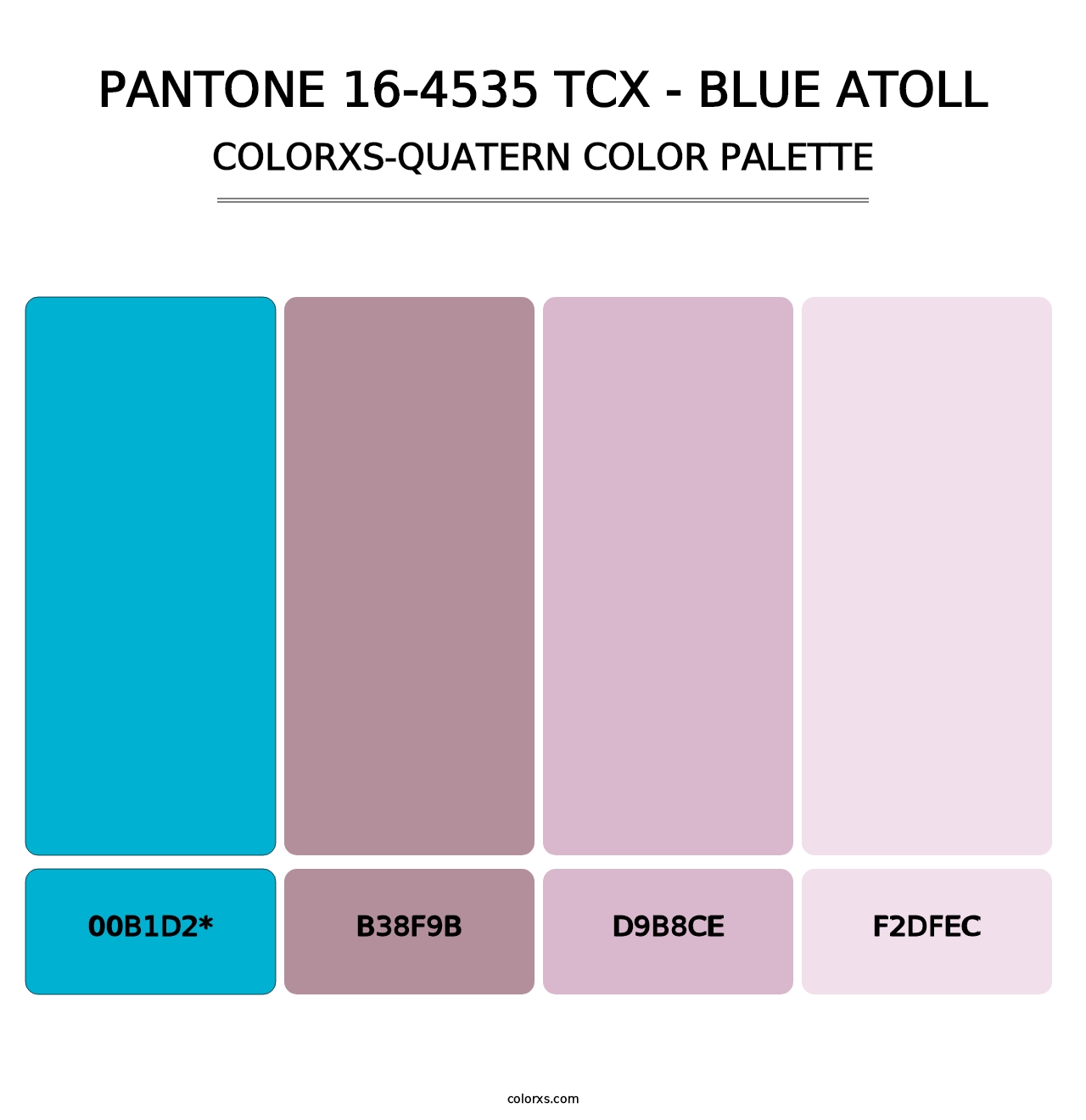 PANTONE 16-4535 TCX - Blue Atoll - Colorxs Quad Palette