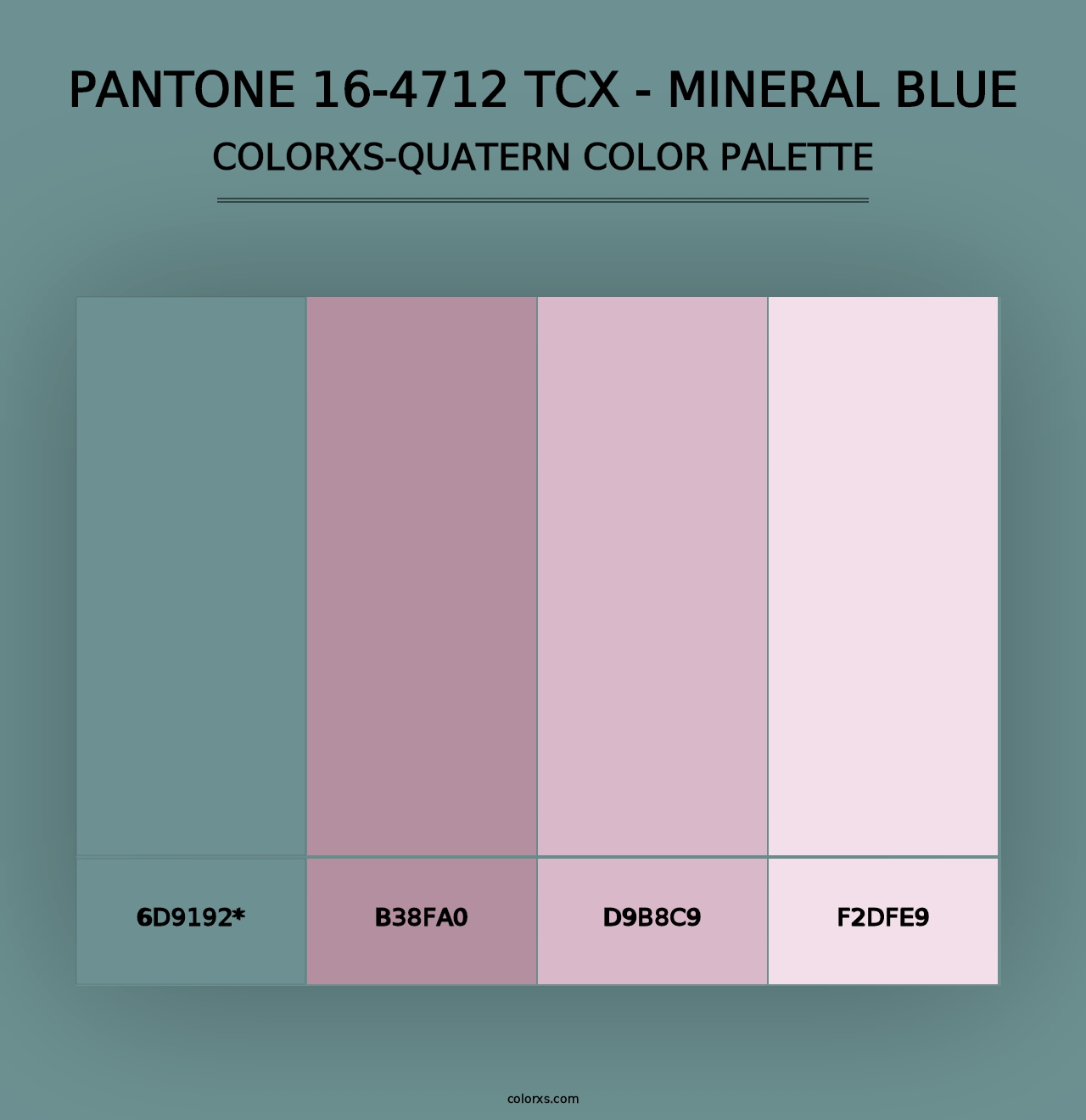 PANTONE 16-4712 TCX - Mineral Blue - Colorxs Quad Palette