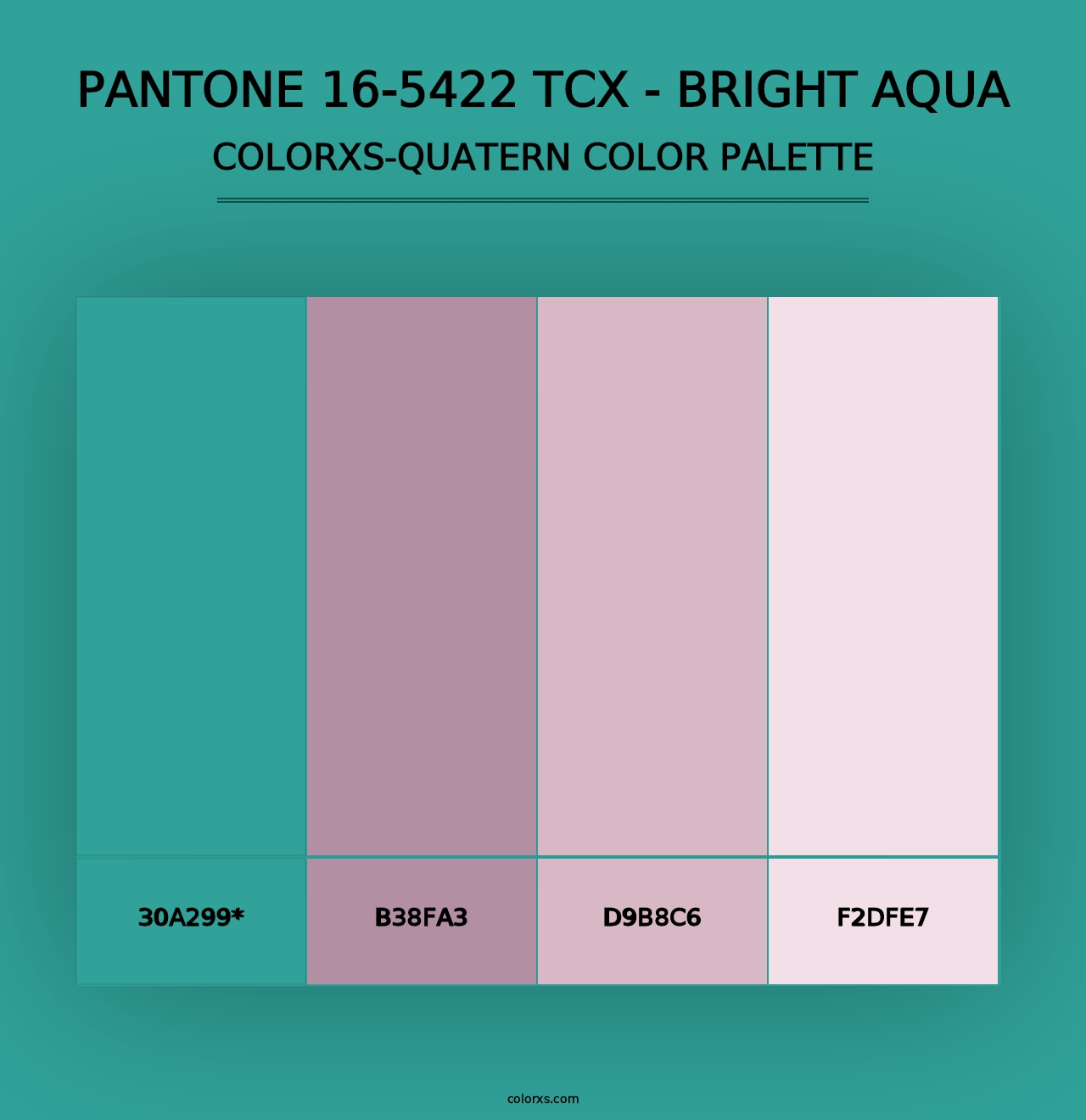 PANTONE 16-5422 TCX - Bright Aqua - Colorxs Quad Palette