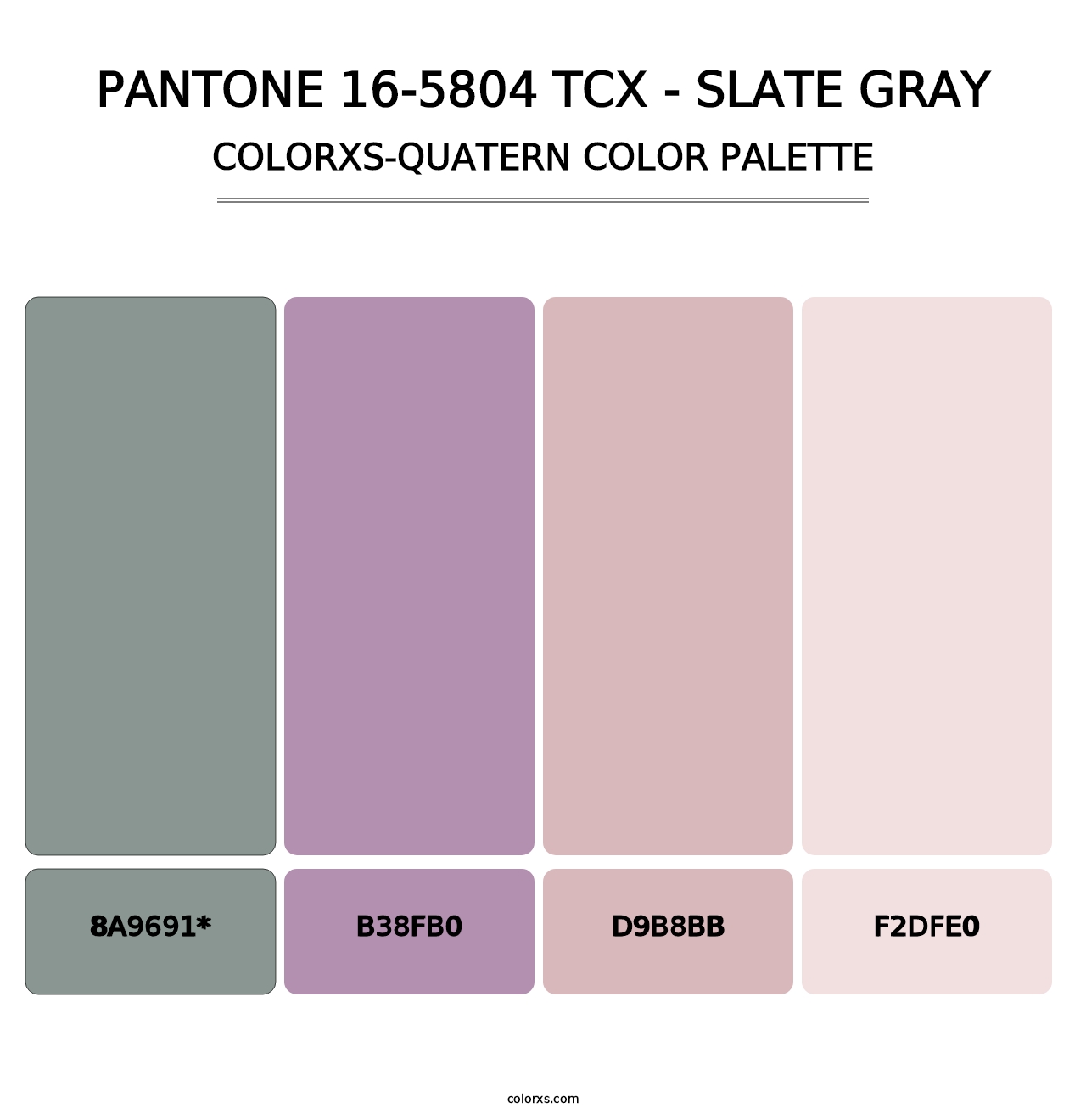 PANTONE 16-5804 TCX - Slate Gray - Colorxs Quad Palette