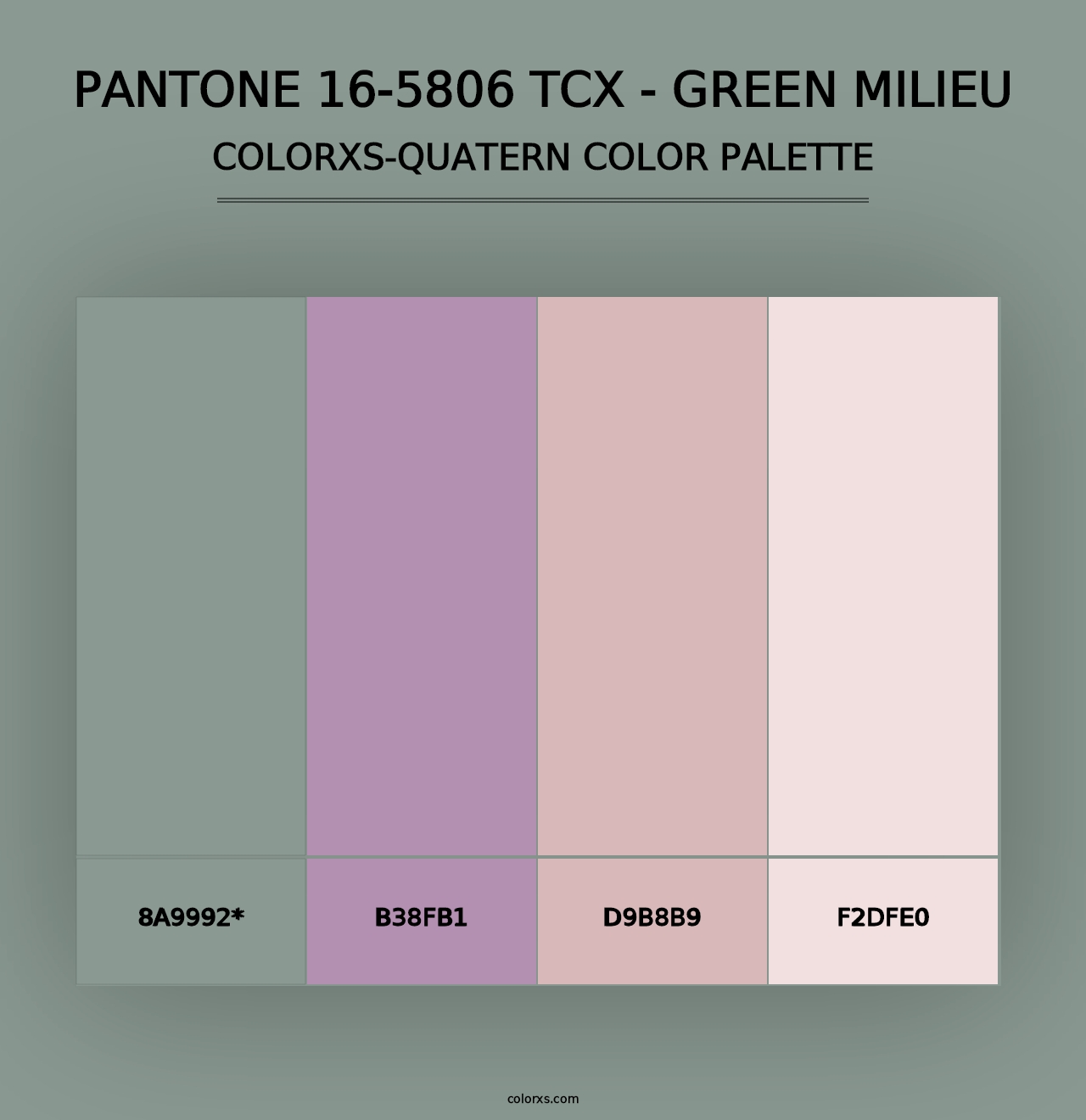 PANTONE 16-5806 TCX - Green Milieu - Colorxs Quad Palette