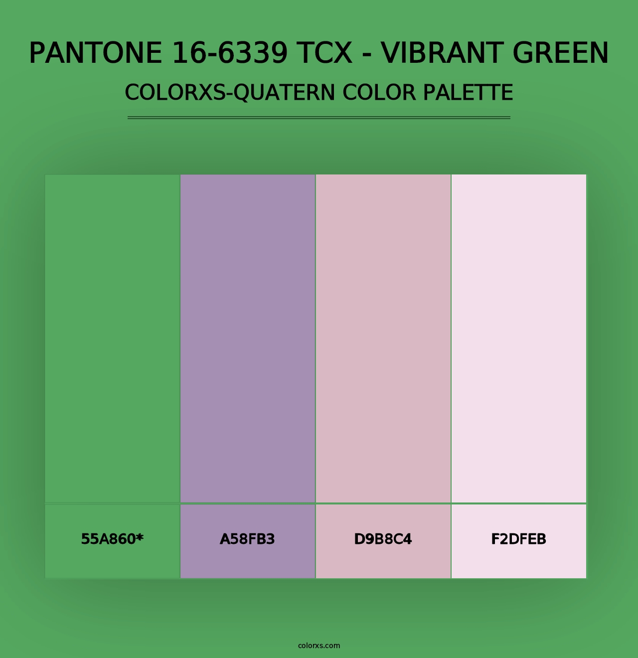 PANTONE 16-6339 TCX - Vibrant Green - Colorxs Quad Palette