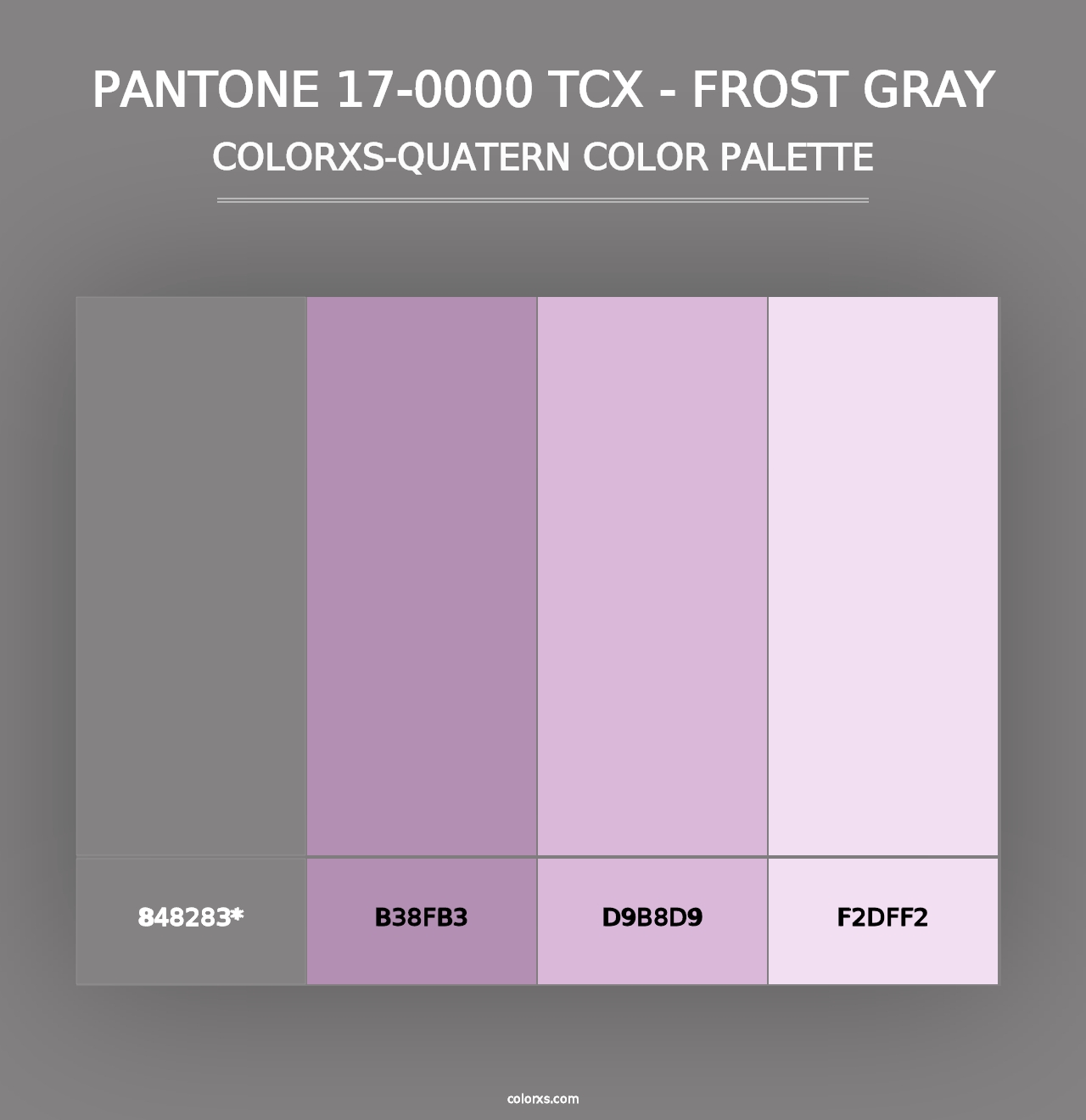 PANTONE 17-0000 TCX - Frost Gray - Colorxs Quad Palette