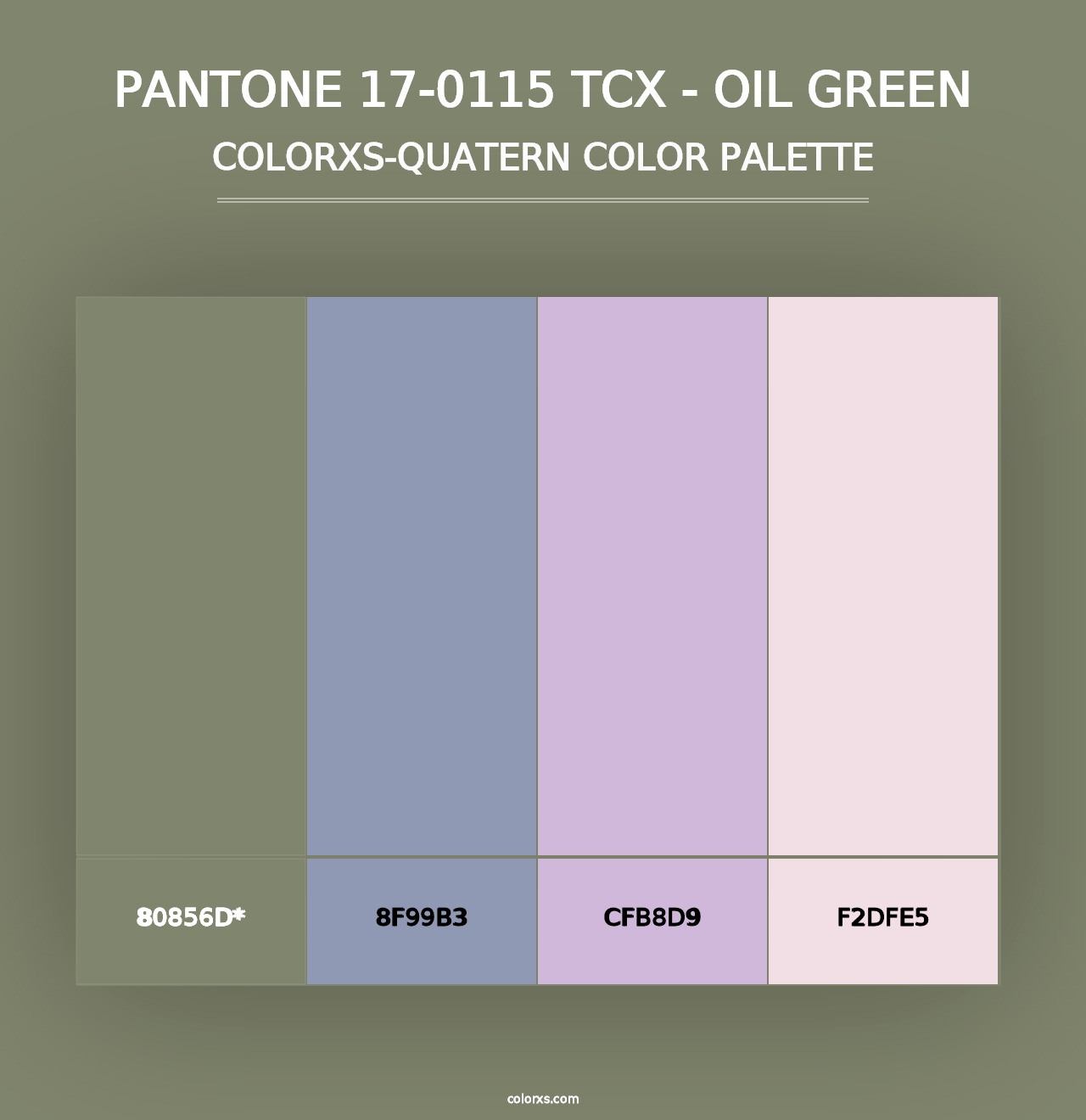 PANTONE 17-0115 TCX - Oil Green - Colorxs Quad Palette