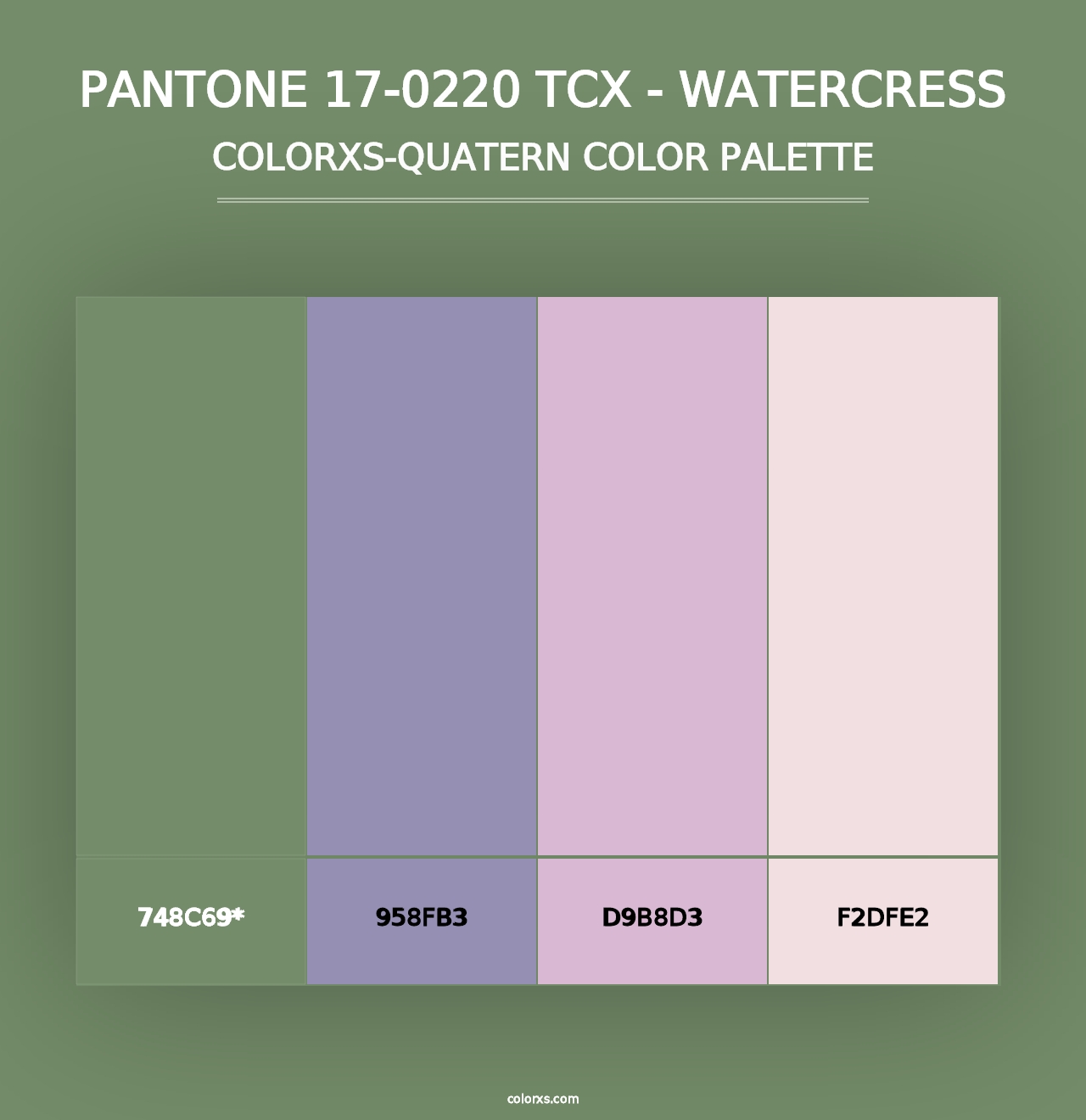 PANTONE 17-0220 TCX - Watercress - Colorxs Quad Palette