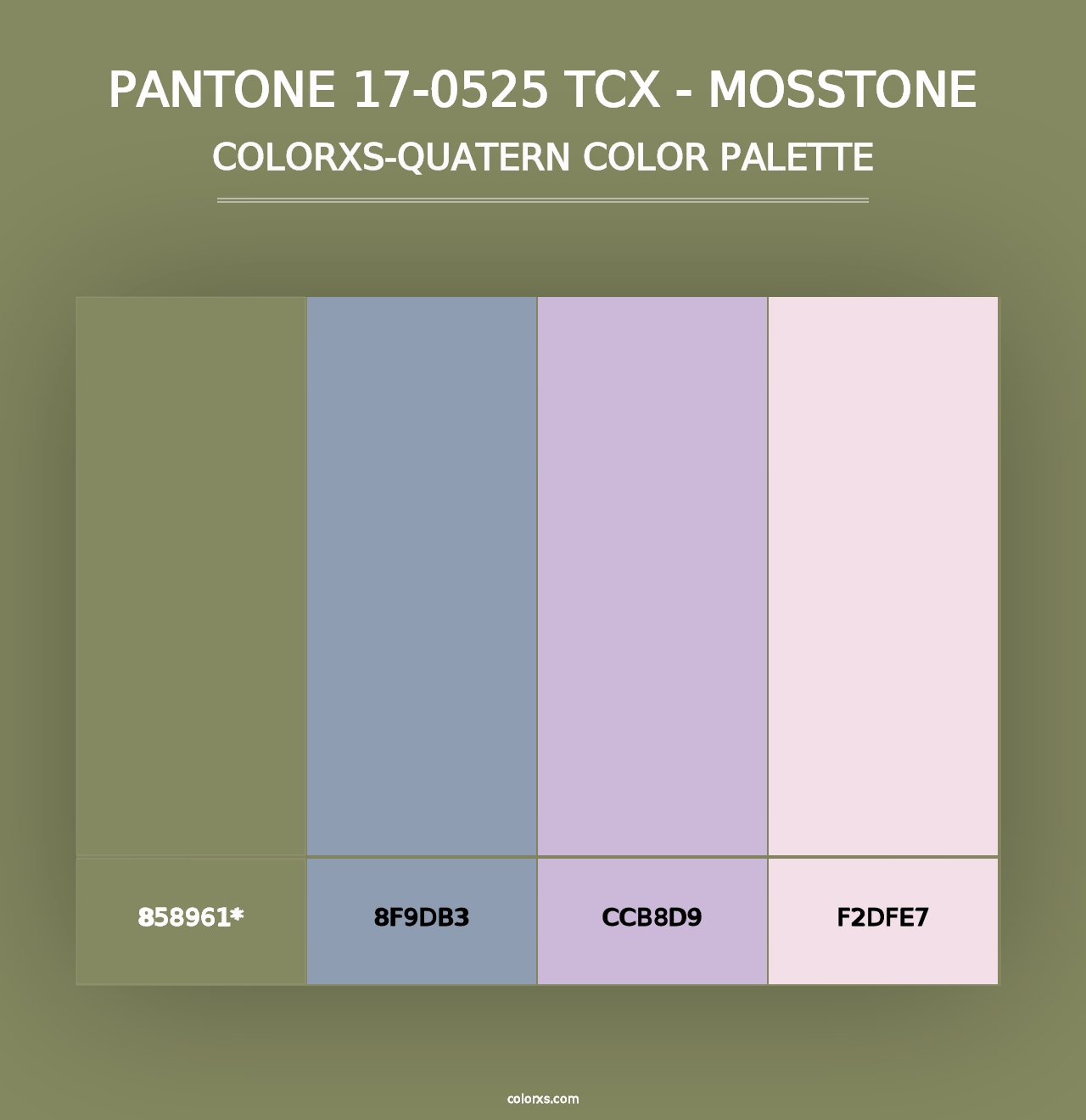 PANTONE 17-0525 TCX - Mosstone - Colorxs Quad Palette