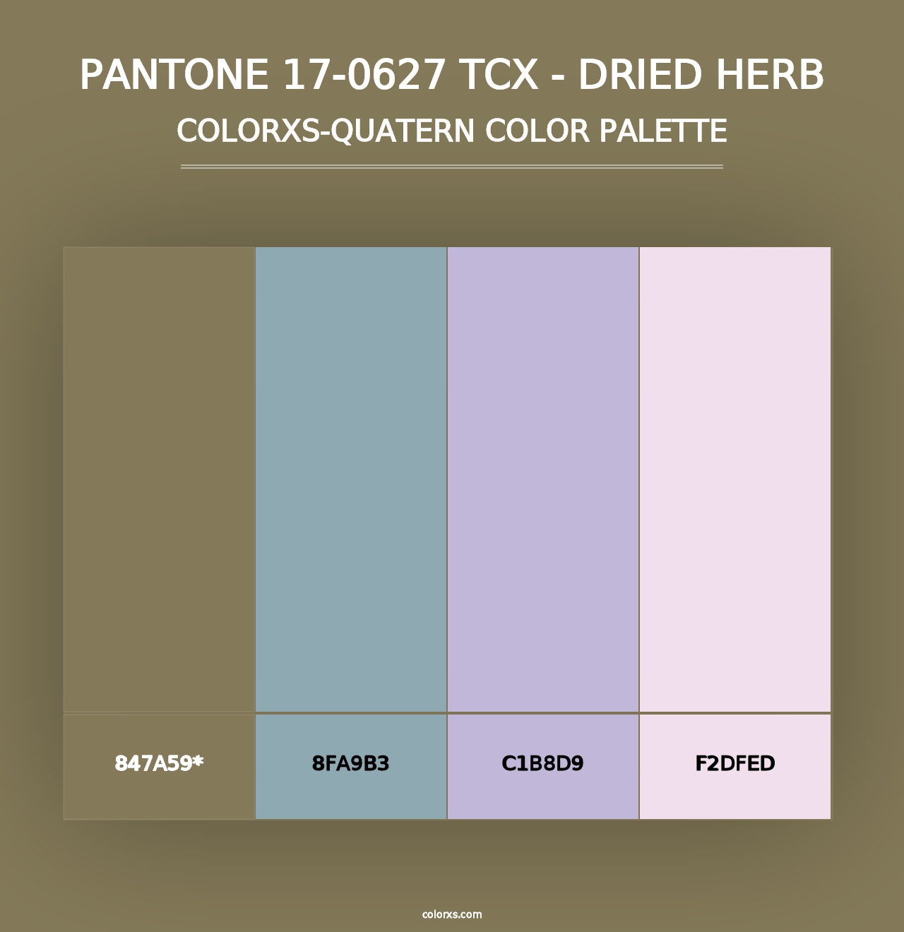 PANTONE 17-0627 TCX - Dried Herb - Colorxs Quad Palette