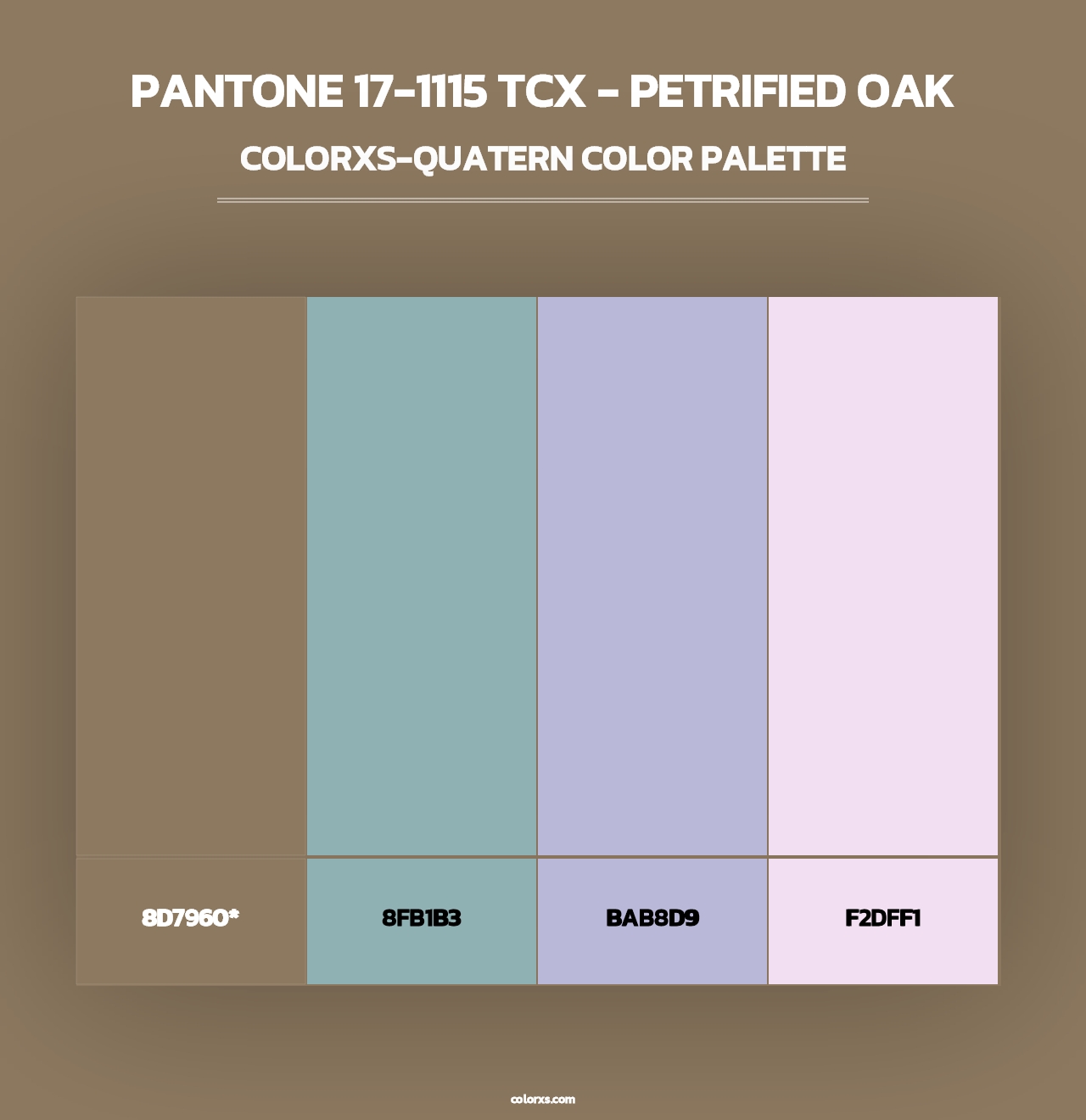 PANTONE 17-1115 TCX - Petrified Oak - Colorxs Quad Palette