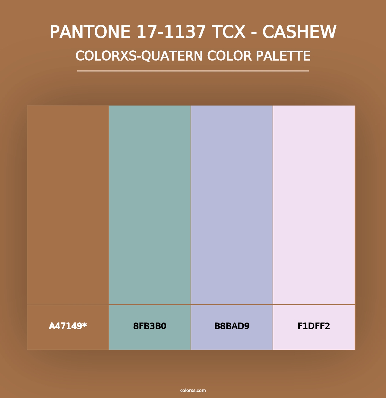 PANTONE 17-1137 TCX - Cashew - Colorxs Quad Palette