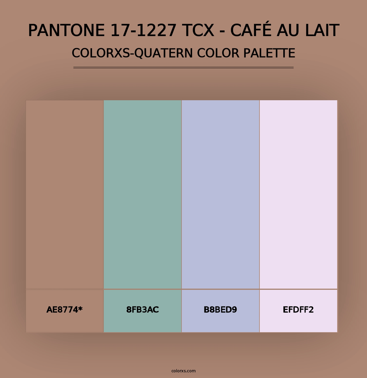 PANTONE 17-1227 TCX - Café au Lait - Colorxs Quad Palette