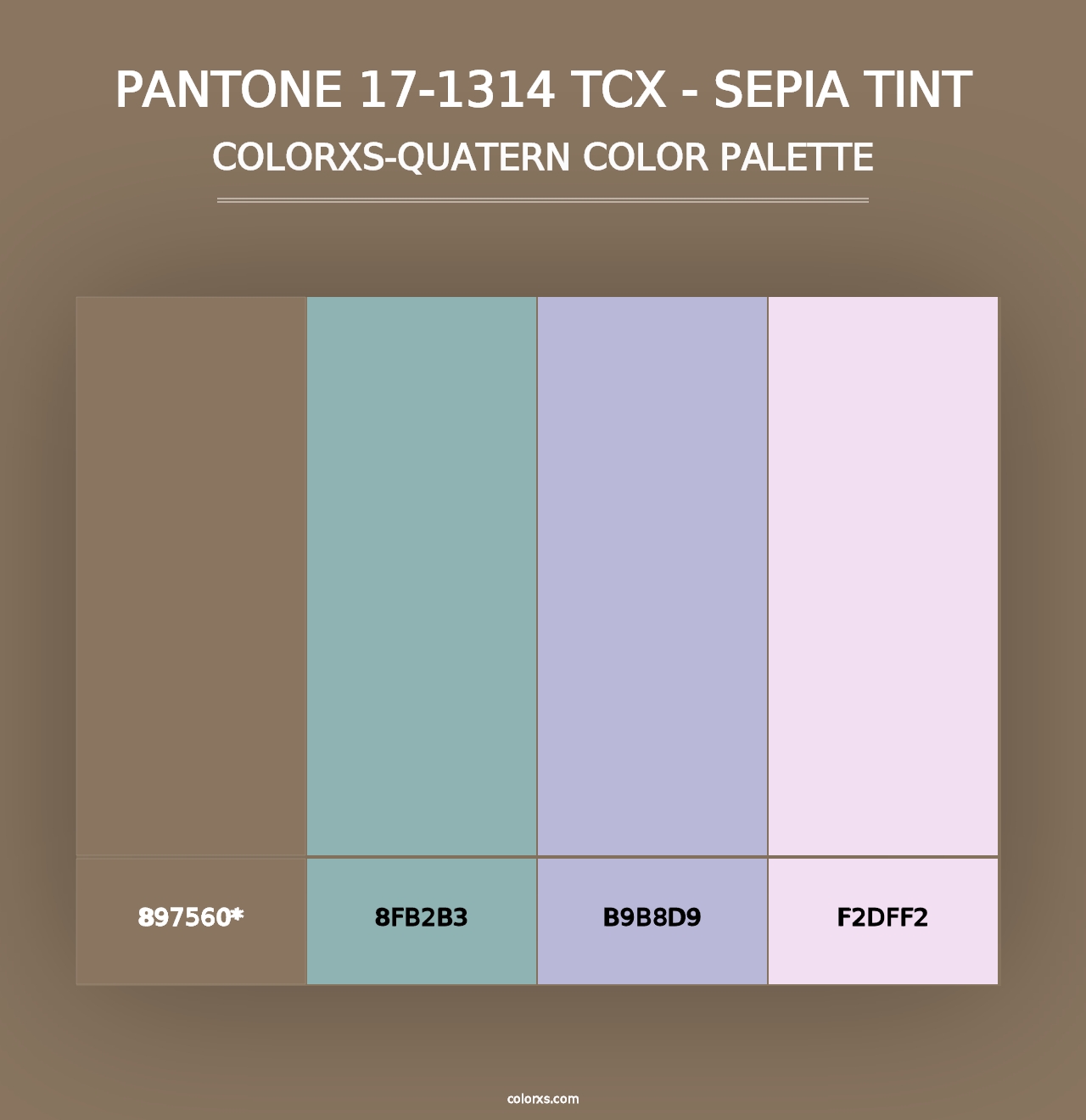 PANTONE 17-1314 TCX - Sepia Tint - Colorxs Quad Palette