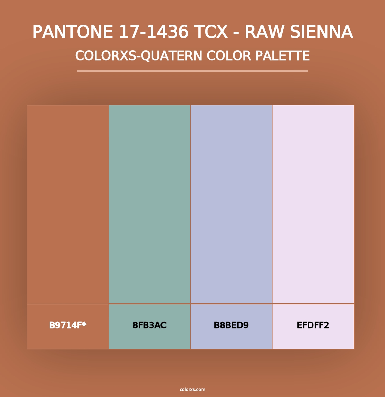 PANTONE 17-1436 TCX - Raw Sienna - Colorxs Quad Palette