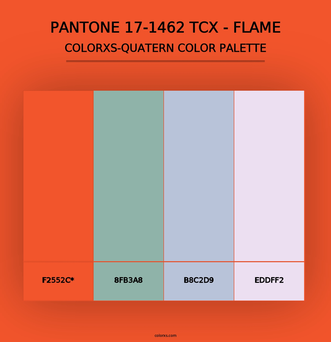 PANTONE 17-1462 TCX - Flame - Colorxs Quad Palette