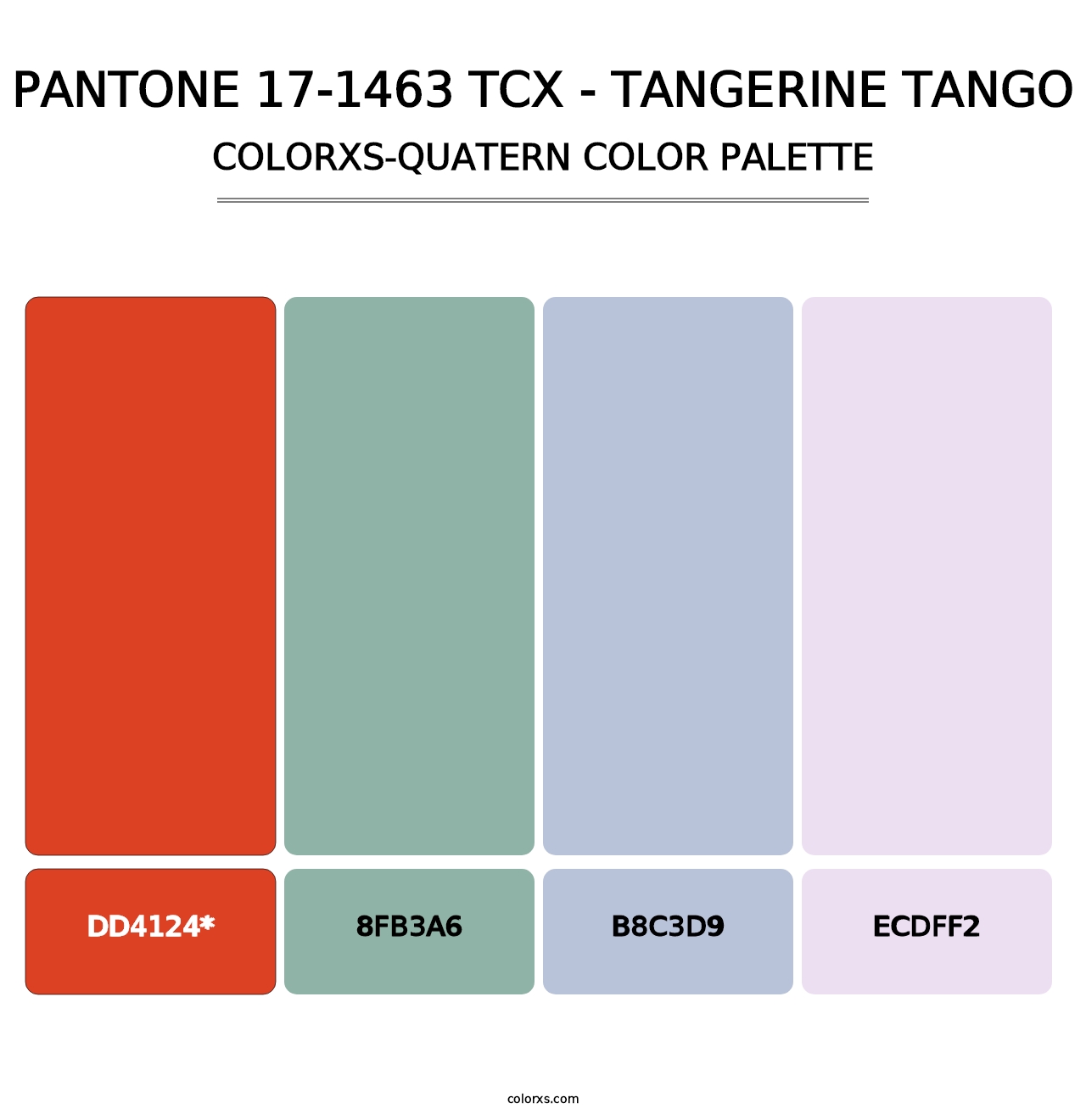 PANTONE 17-1463 TCX - Tangerine Tango - Colorxs Quad Palette