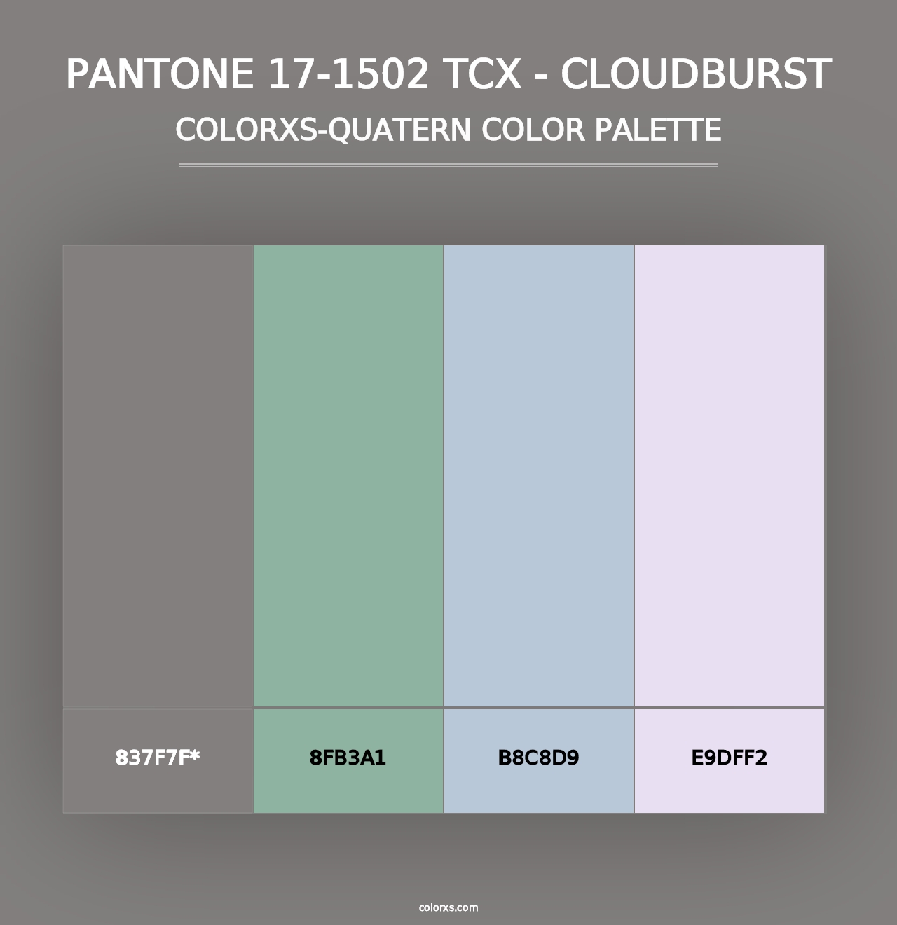 PANTONE 17-1502 TCX - Cloudburst - Colorxs Quad Palette