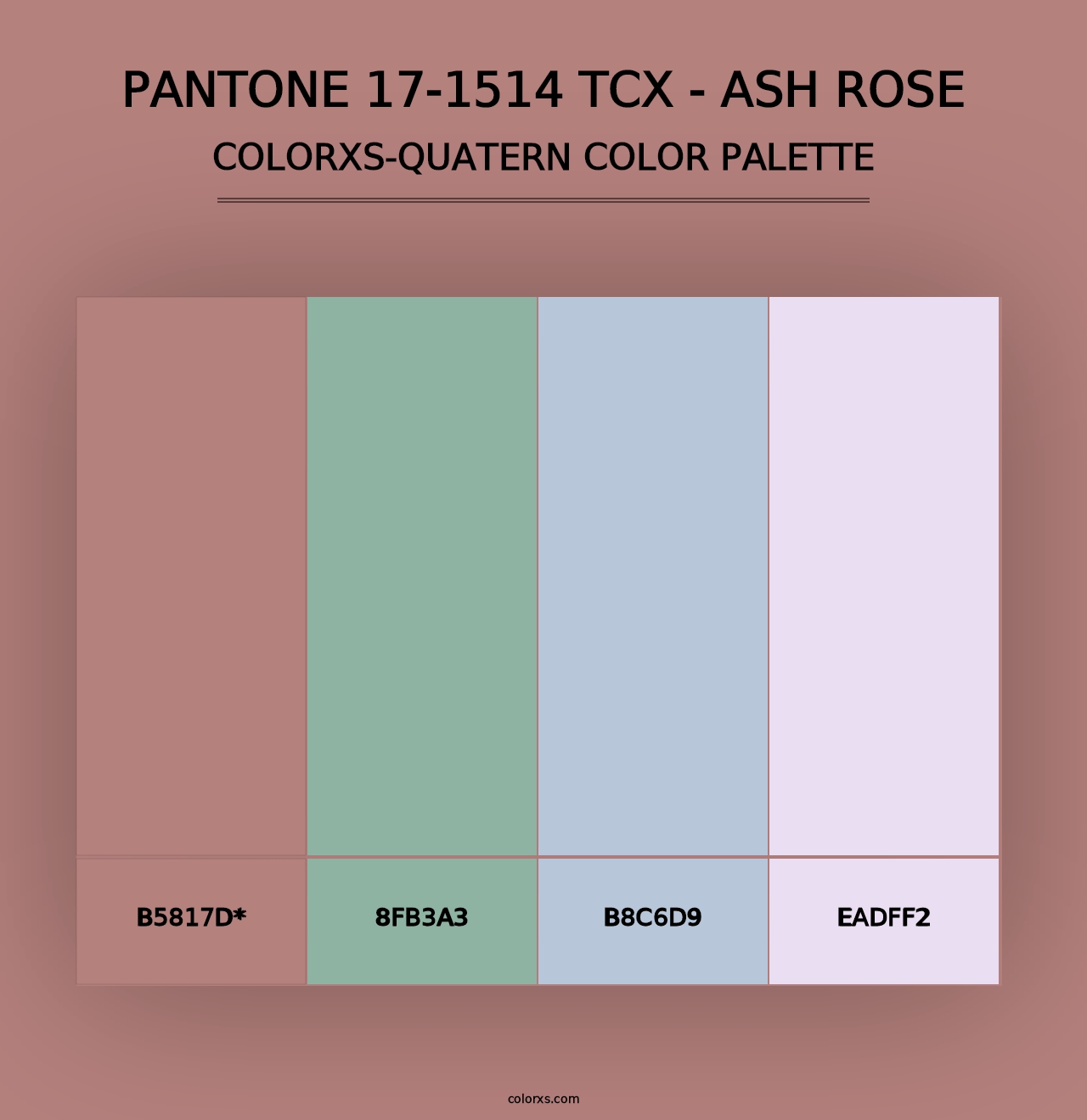 PANTONE 17-1514 TCX - Ash Rose - Colorxs Quad Palette