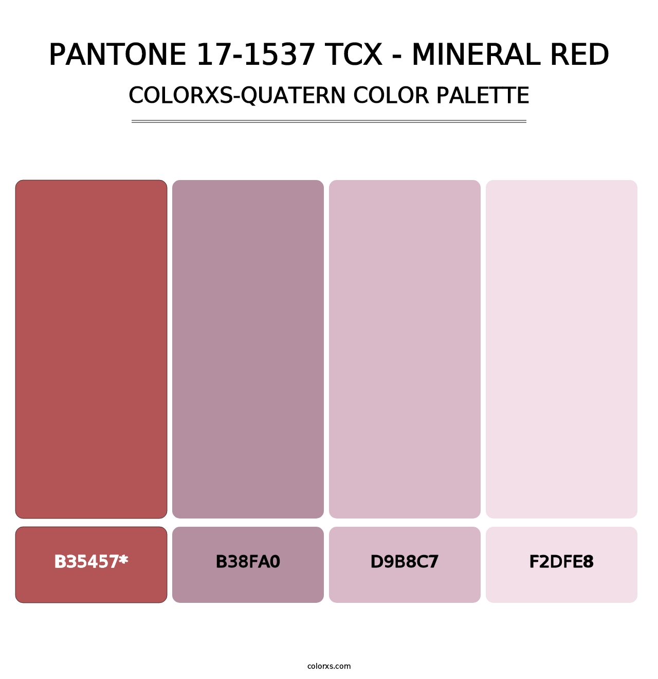 PANTONE 17-1537 TCX - Mineral Red - Colorxs Quad Palette