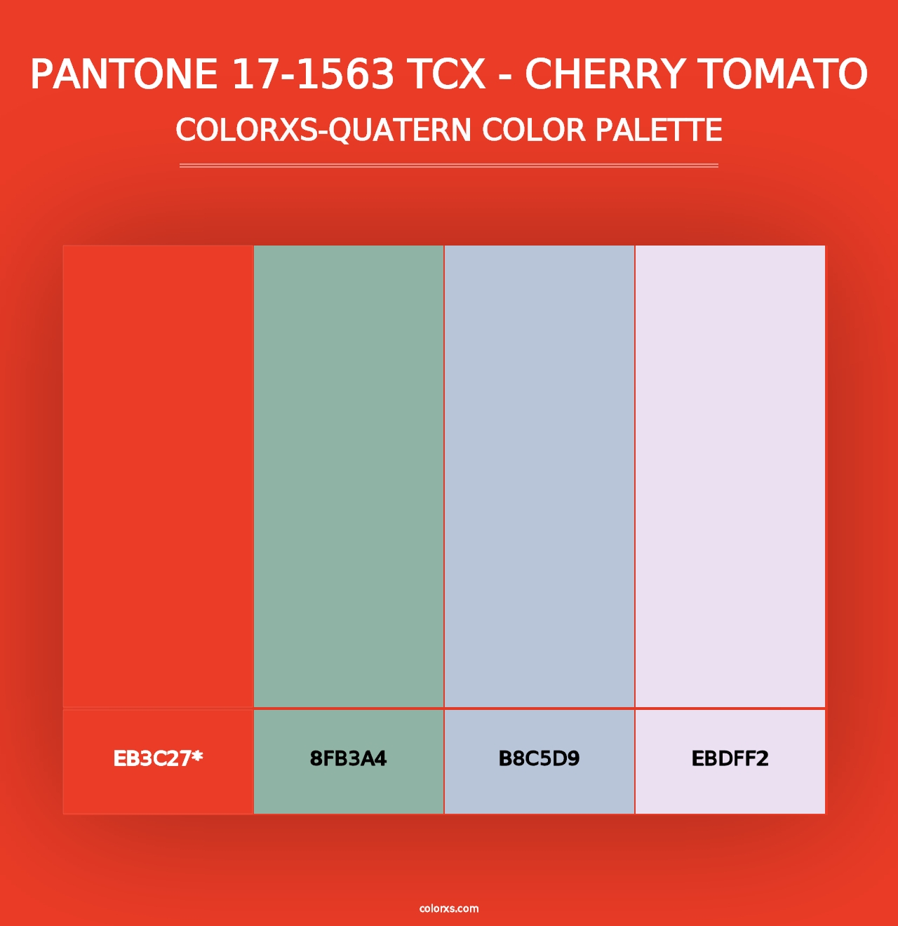 PANTONE 17-1563 TCX - Cherry Tomato - Colorxs Quad Palette