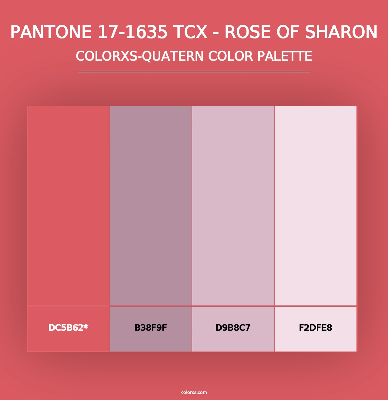 PANTONE 17-1635 TCX - Rose of Sharon - Colorxs Quad Palette