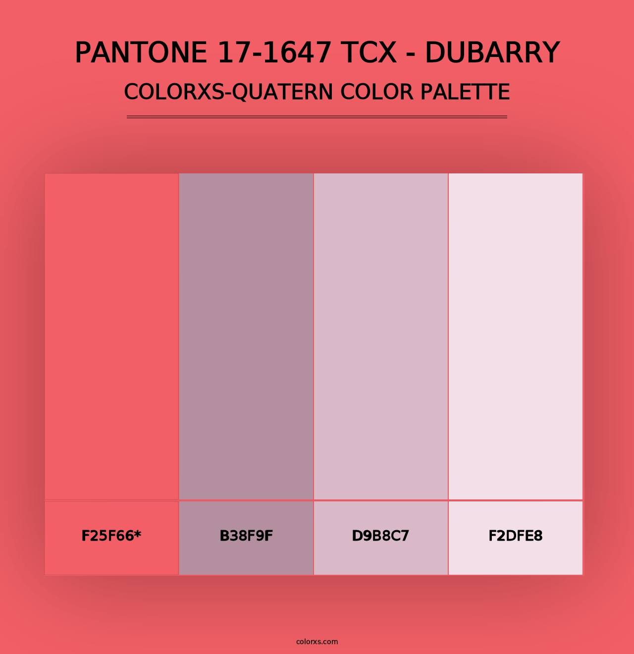 PANTONE 17-1647 TCX - Dubarry - Colorxs Quad Palette