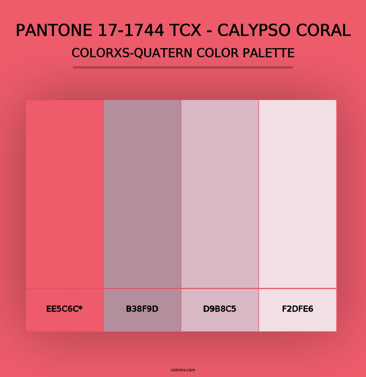 PANTONE 17-1744 TCX - Calypso Coral - Colorxs Quad Palette